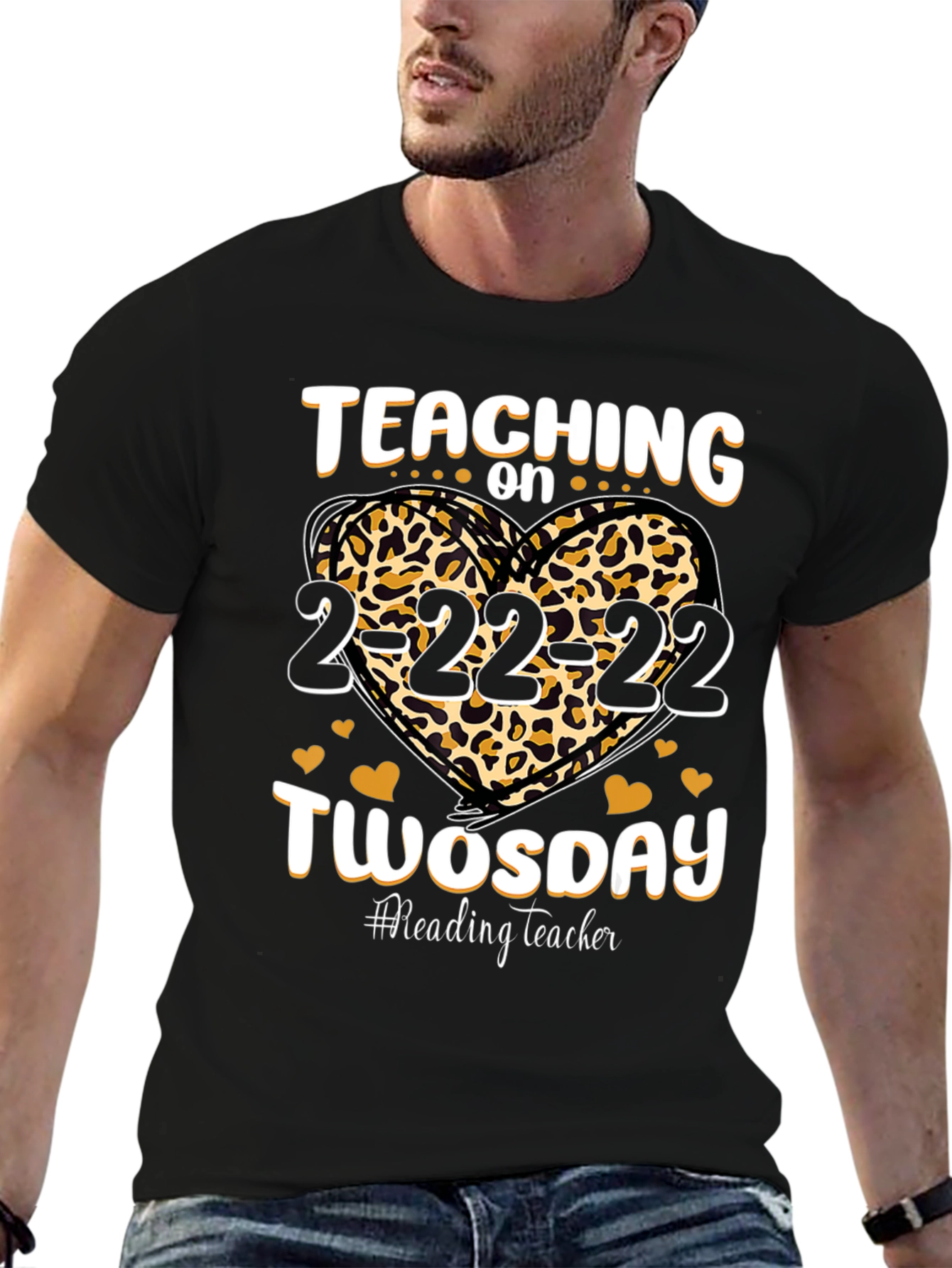 Teaching on Twosday 2-22-22 Leopard Heart T-Shirt