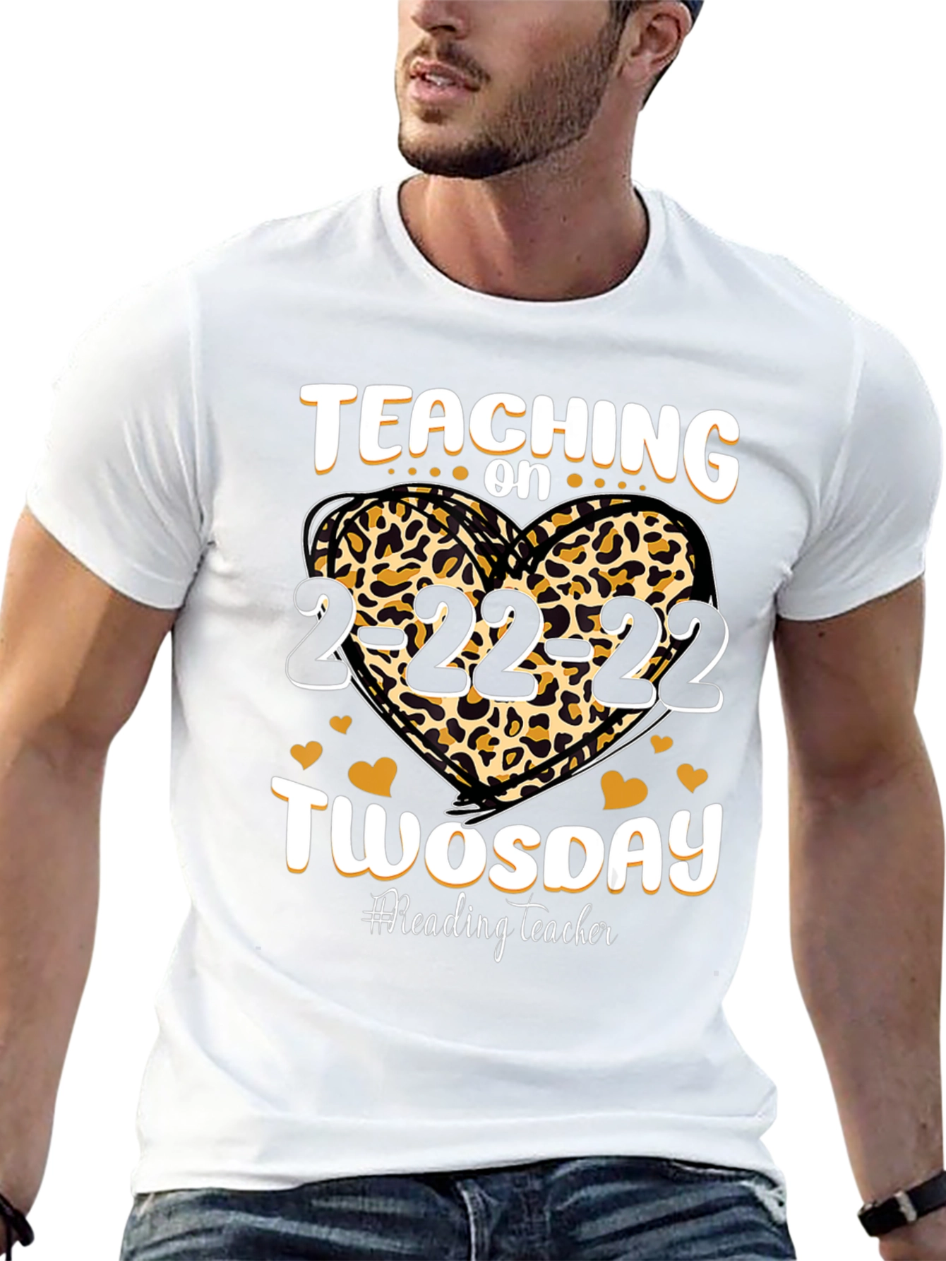 Teaching on Twosday 2-22-22 Leopard Heart T-Shirt