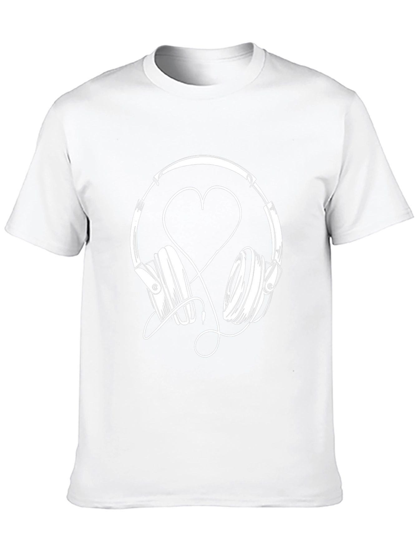 Headphones Heart Graphic Tee - Music Lover Shirt