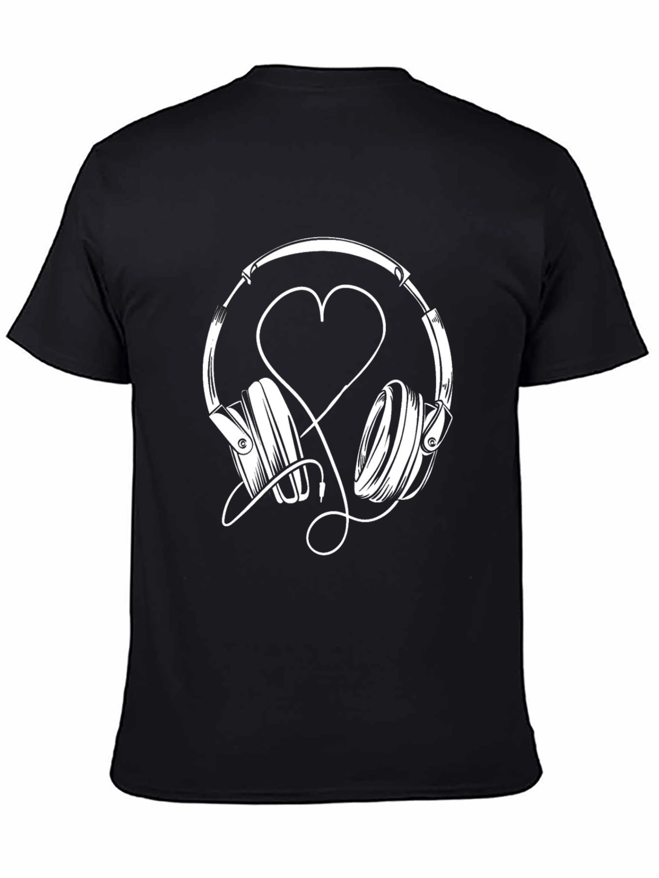 Headphones Heart Graphic Tee - Music Lover Shirt