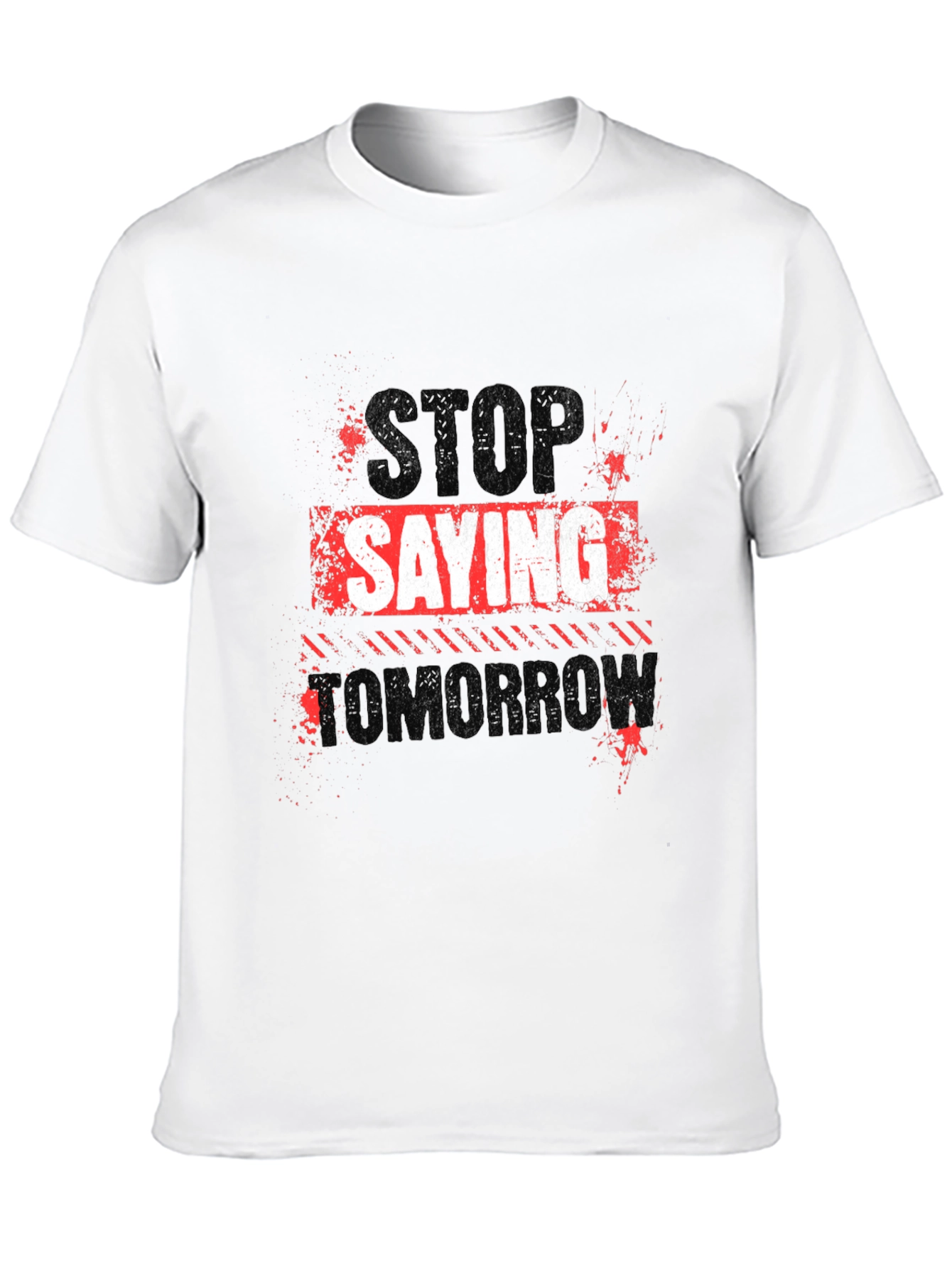 Stop Saying Tomorrow Black Graphic Tee