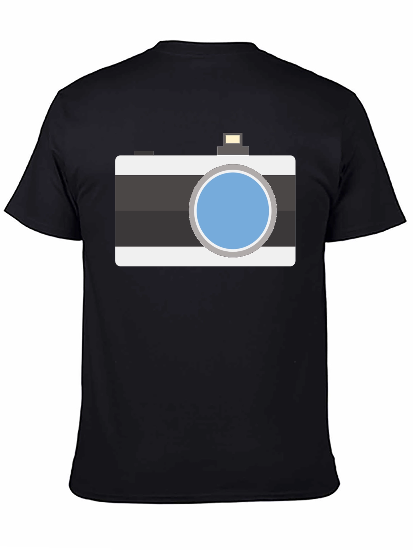 Retro Camera Graphic T-Shirt - Black Cotton Tee