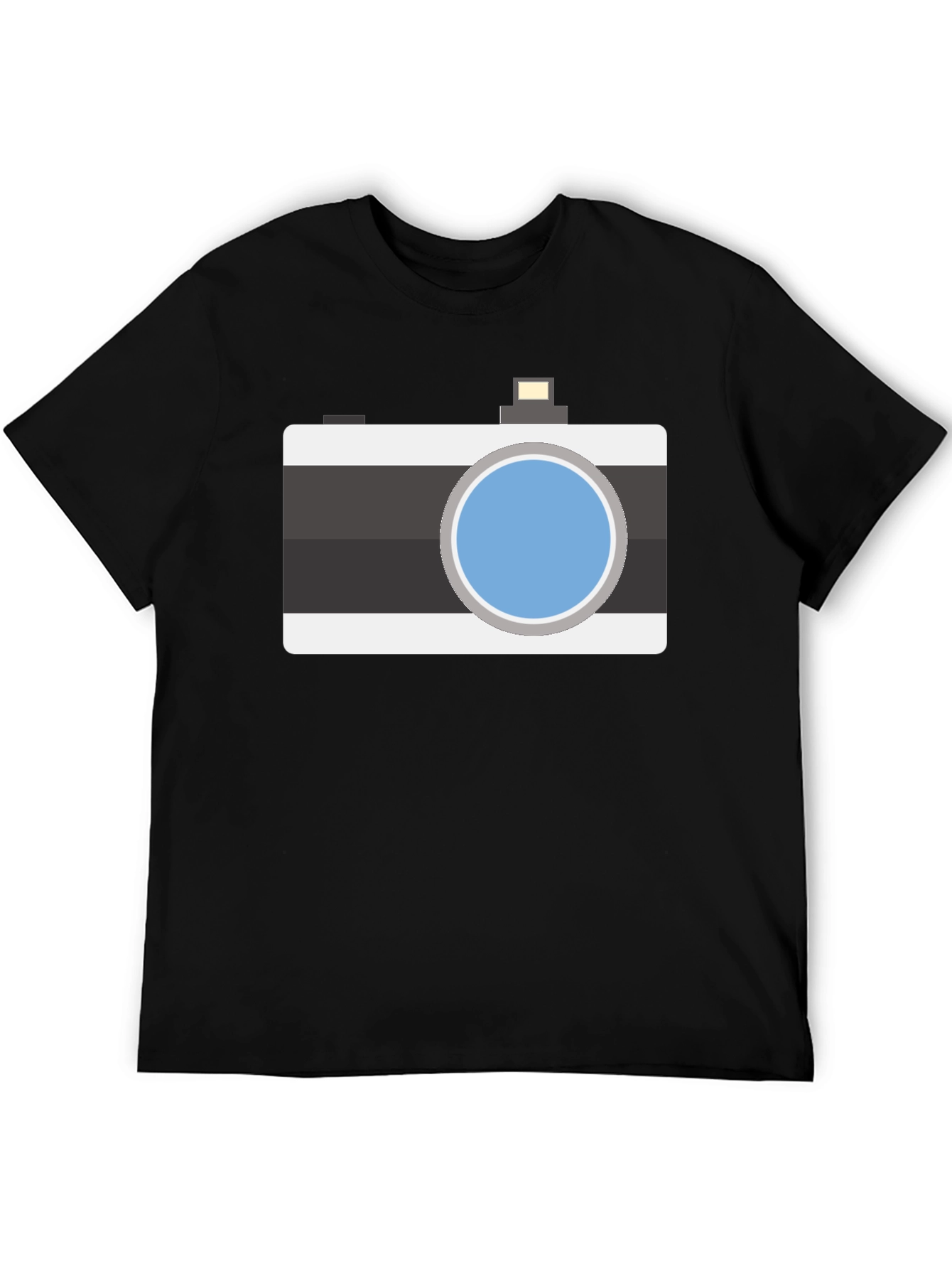 Retro Camera Graphic T-Shirt - Black Cotton Tee