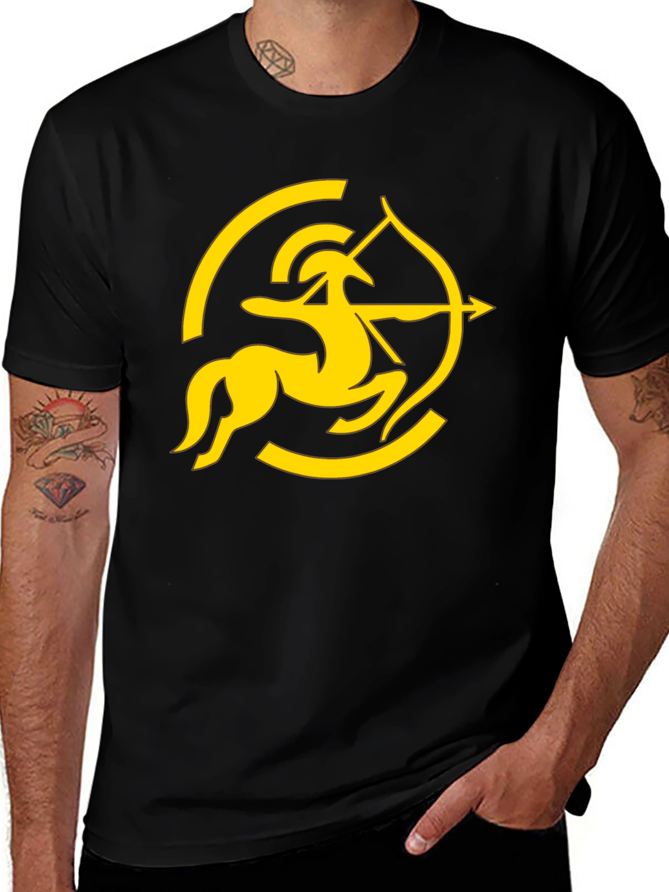 Sagittarius Zodiac Black T-Shirt