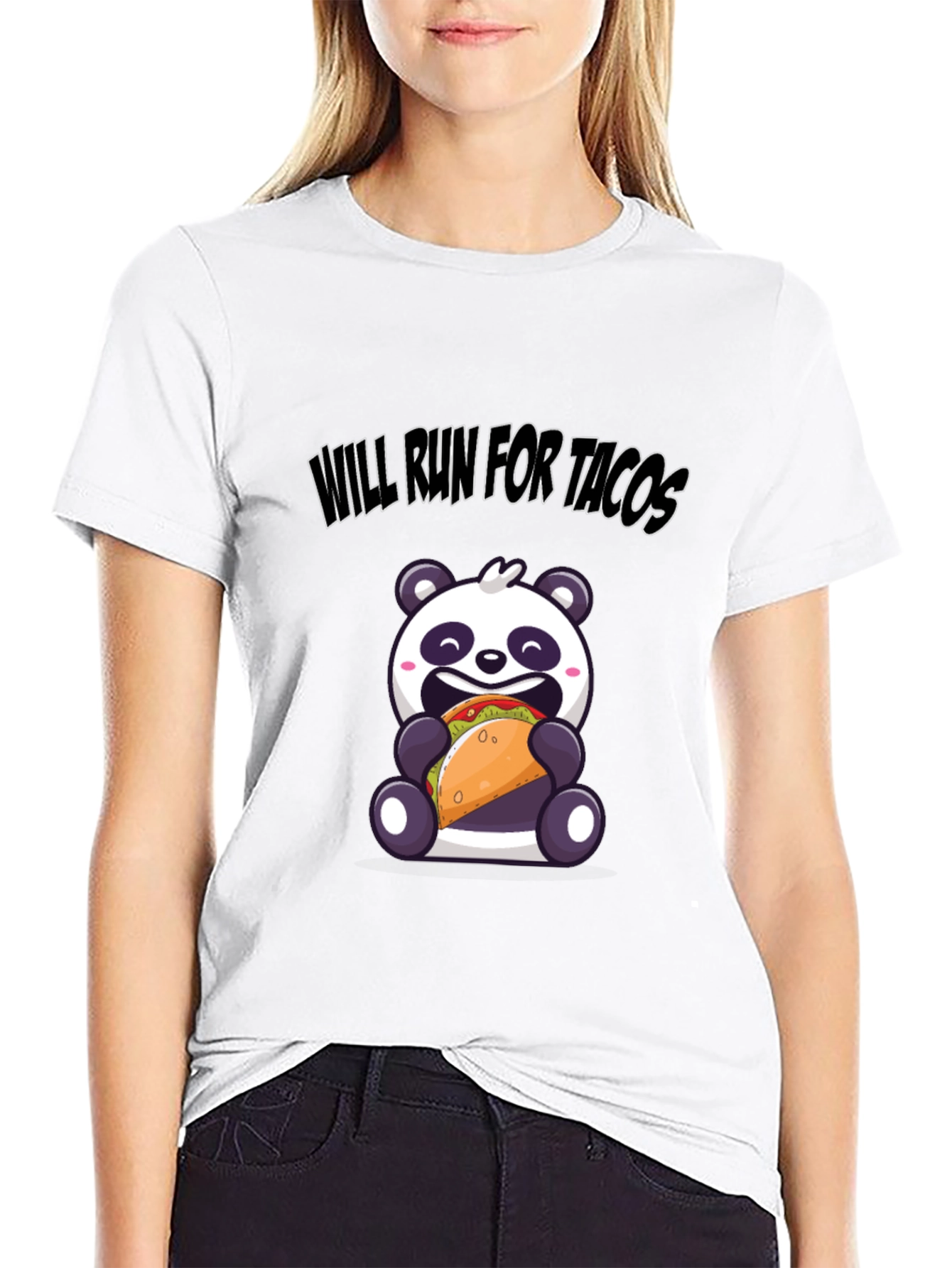 Will Run for Tacos Panda T-Shirt