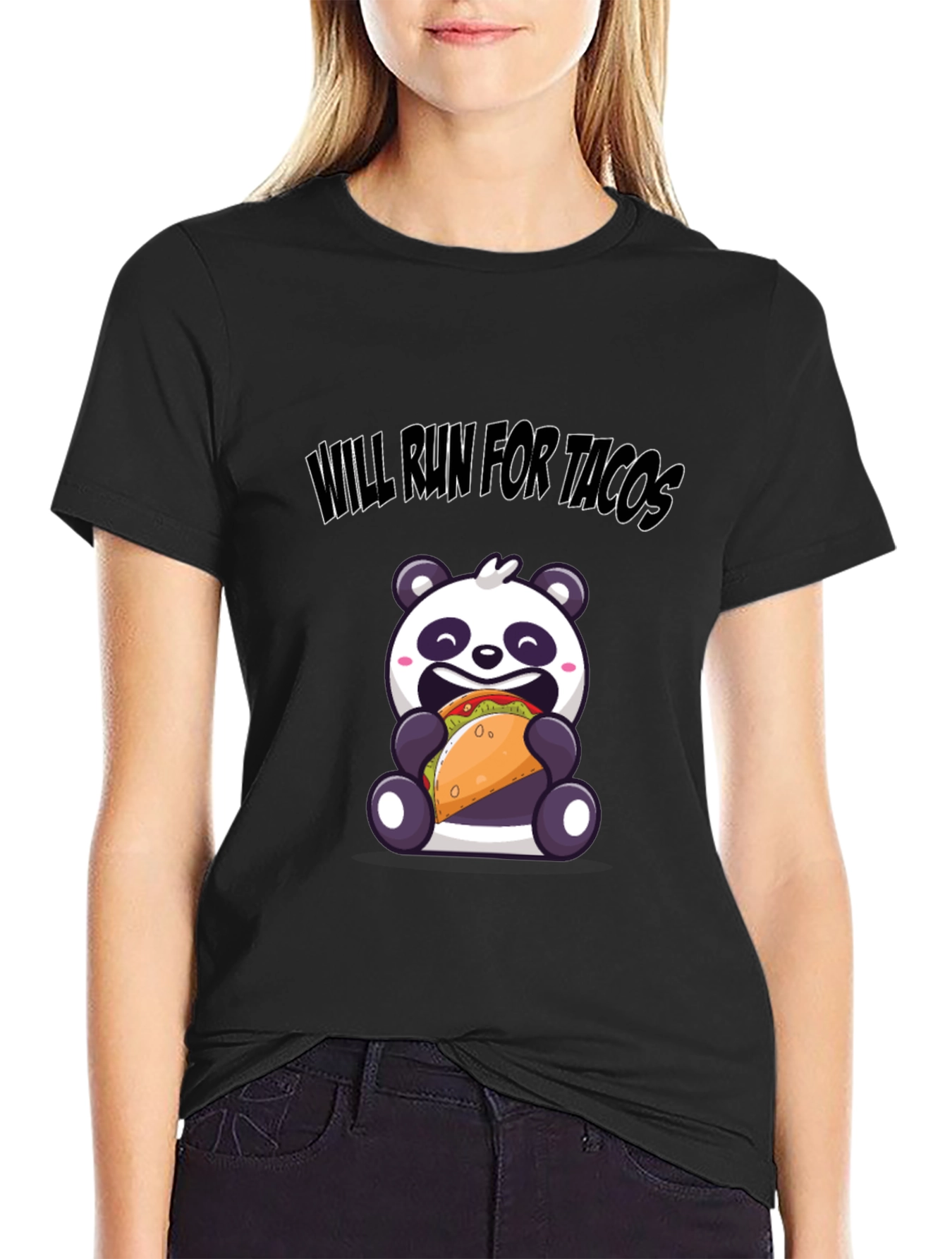 Will Run for Tacos Panda T-Shirt