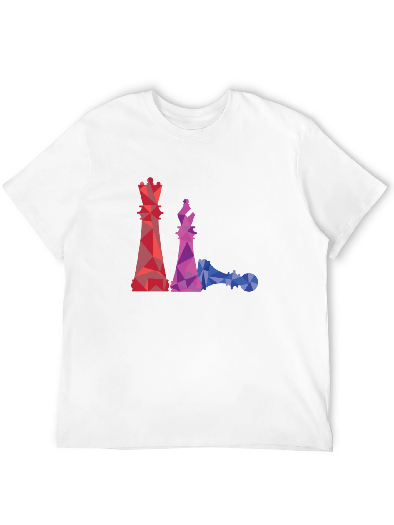 Geometric Chess Piece Graphic Tee - Black
