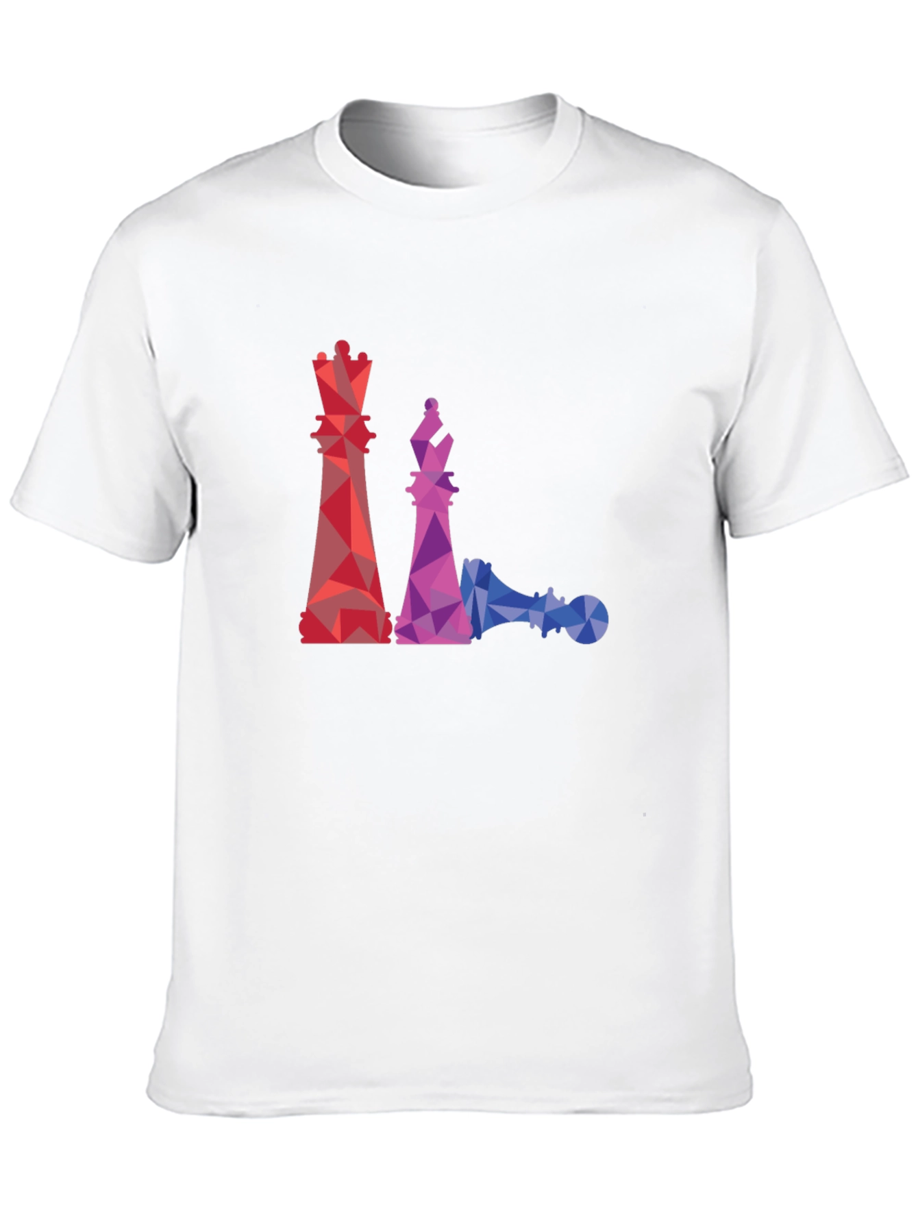 Geometric Chess Piece Graphic Tee - Black