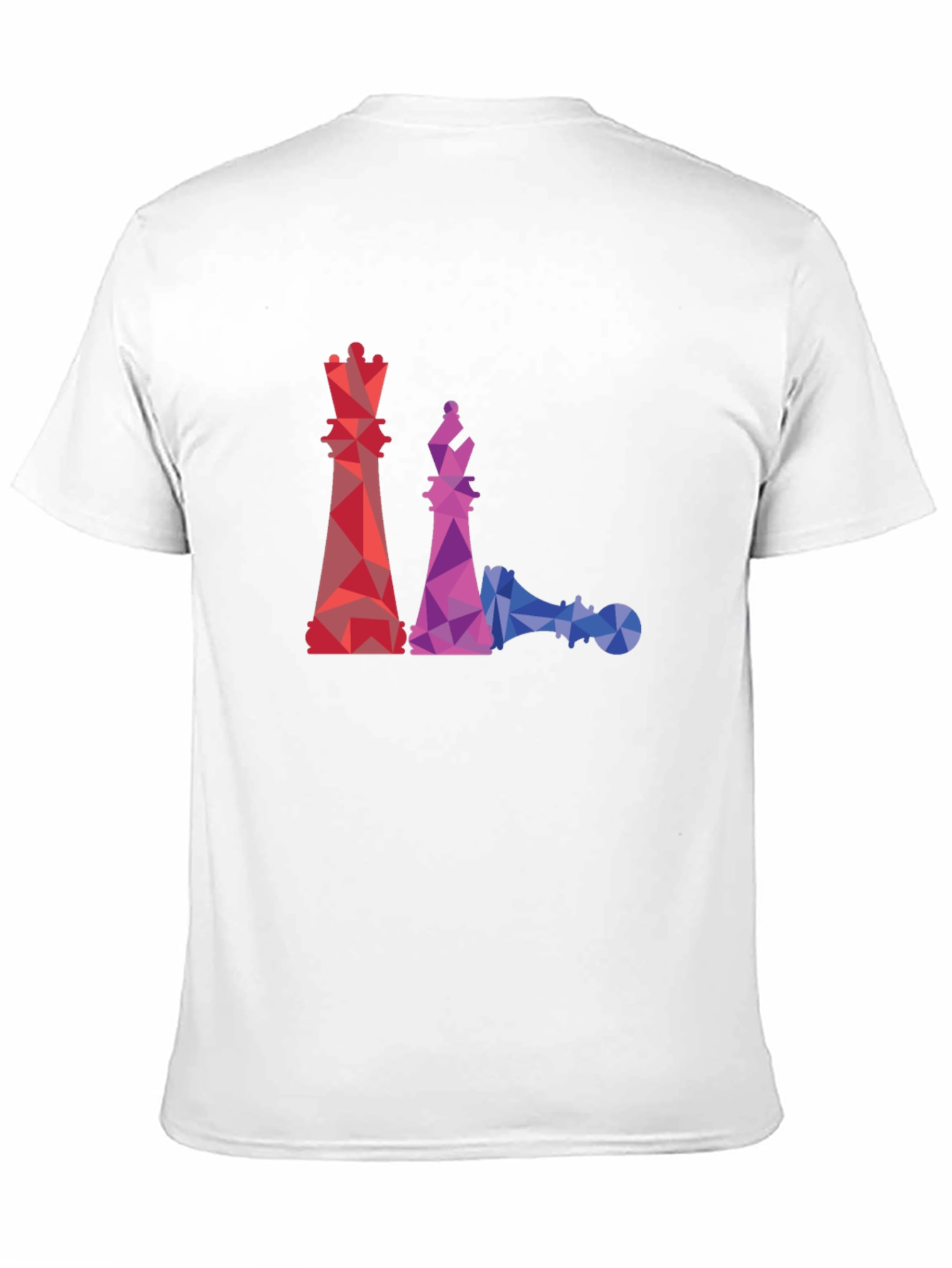 Geometric Chess Piece Graphic Tee - Black