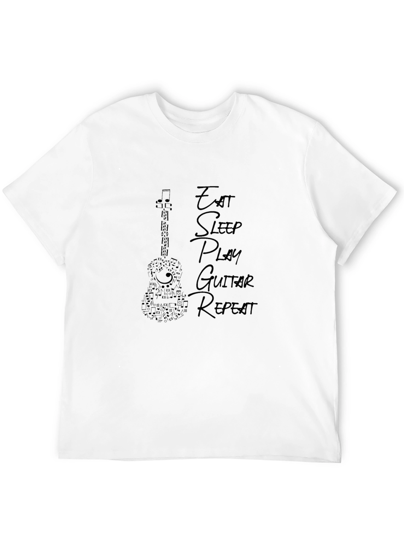 Eat Sleep Play Guitar Repeat Black T-Shirt