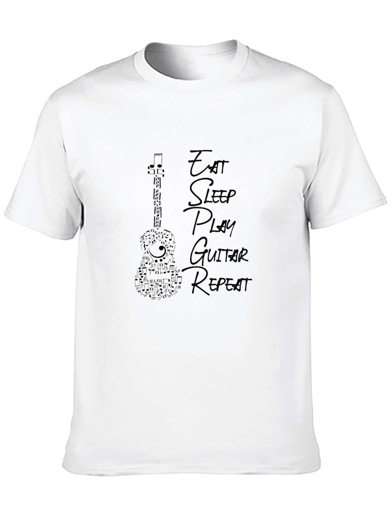 Eat Sleep Play Guitar Repeat Black T-Shirt