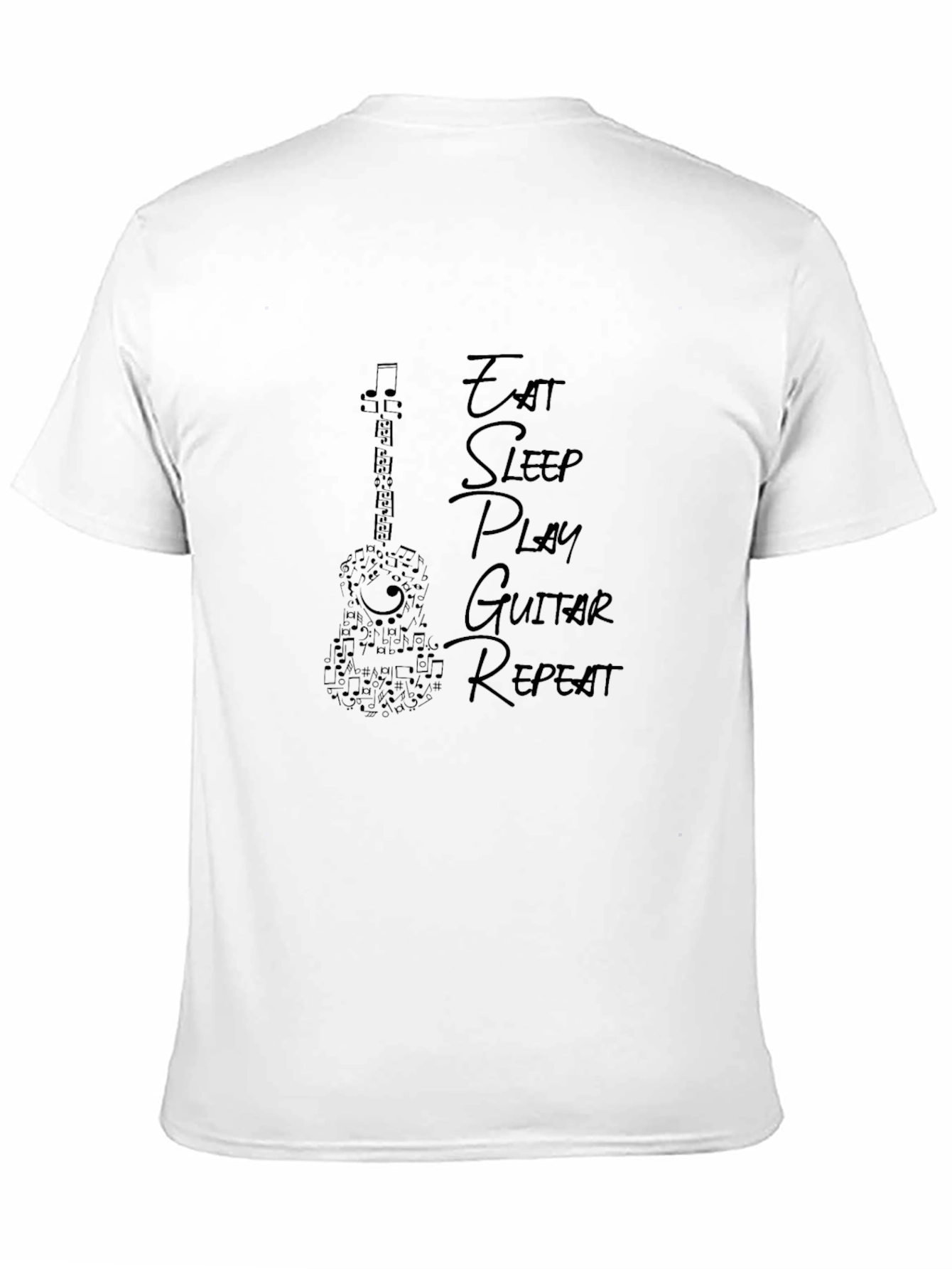 Eat Sleep Play Guitar Repeat Black T-Shirt