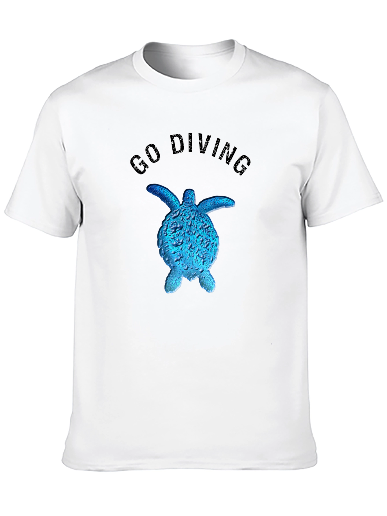Go Diving Turtle Graphic Tee - Stylish Black T-Shirt