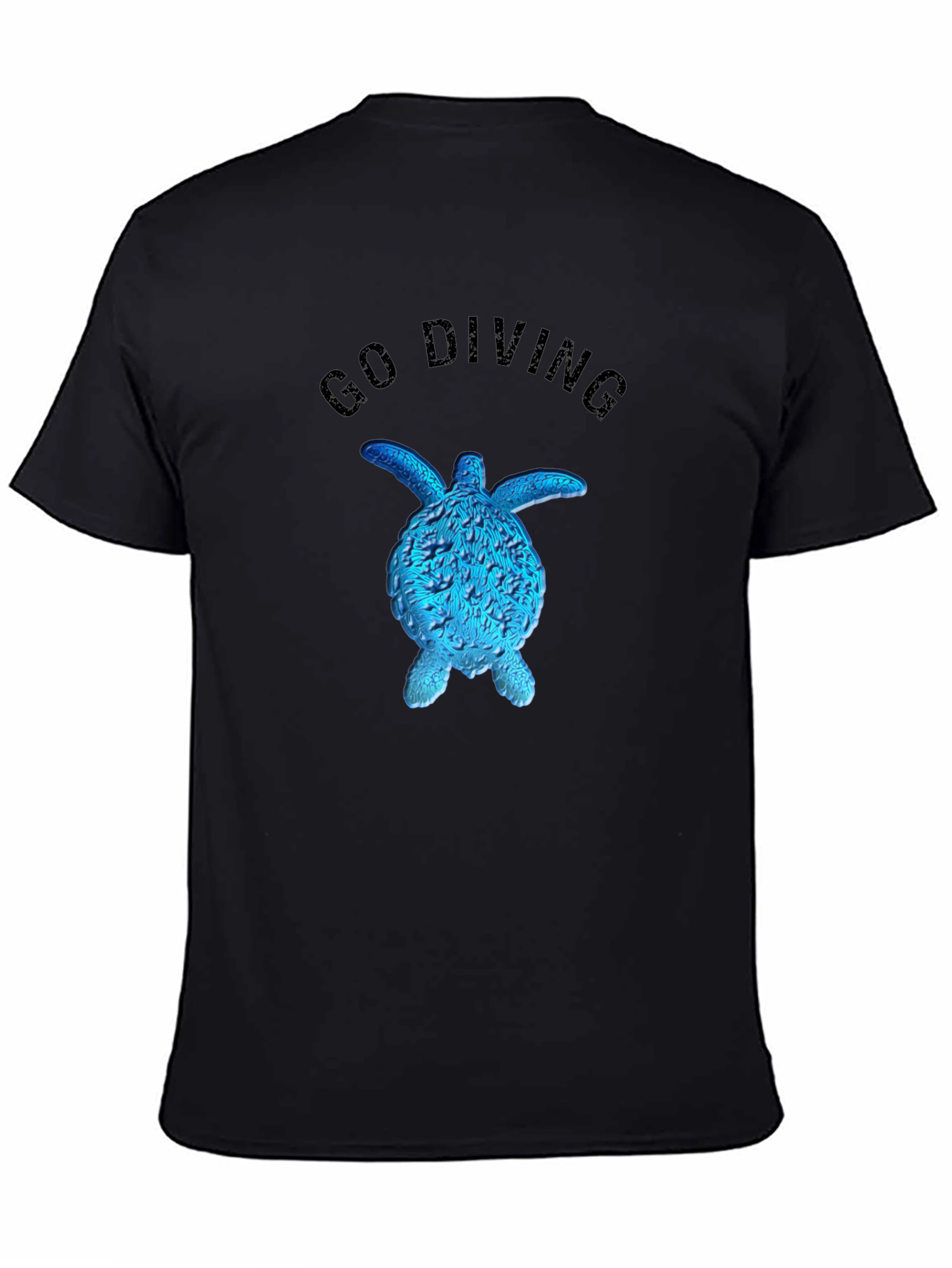 Go Diving Turtle Graphic Tee - Stylish Black T-Shirt