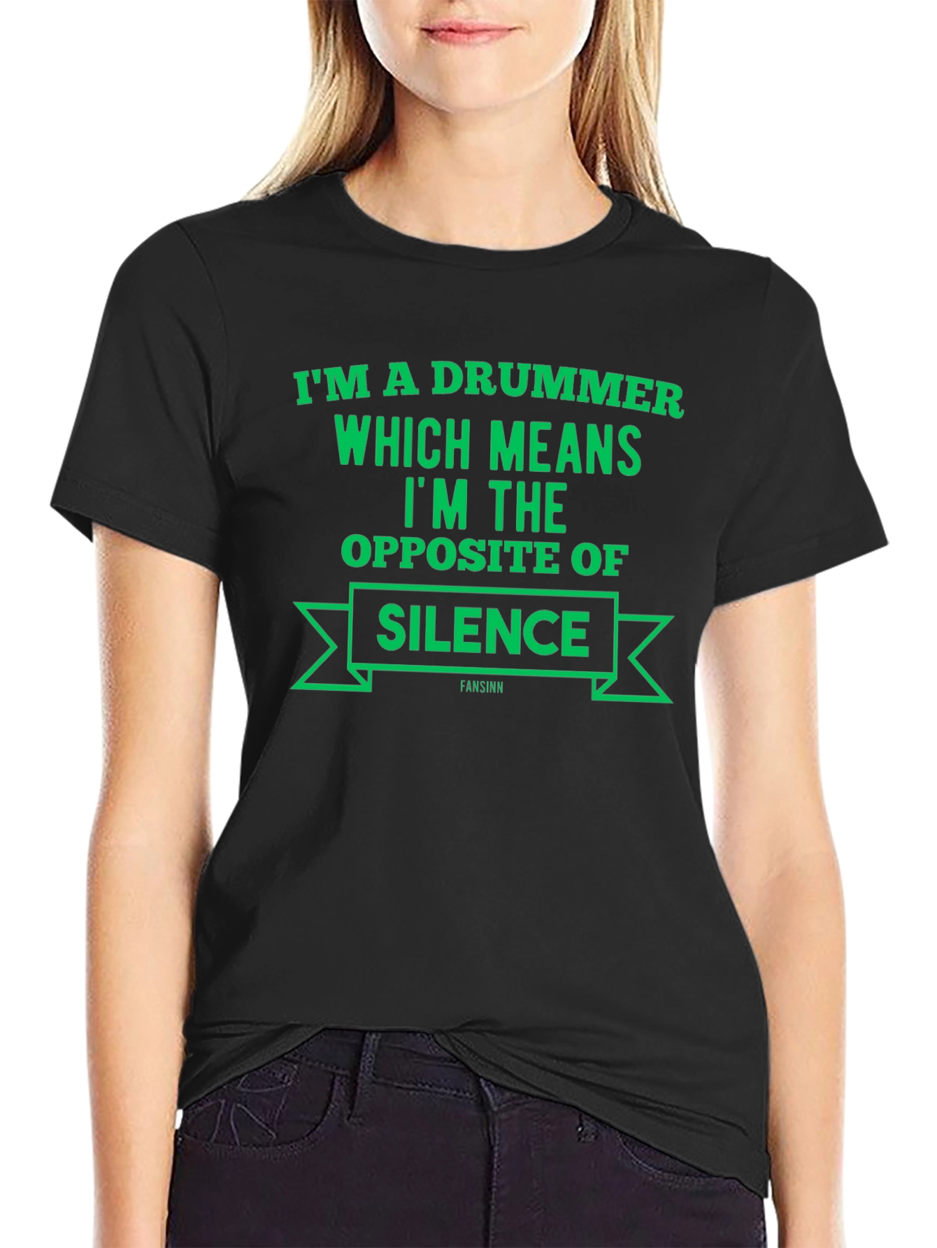 Drummer Opposite of Silence Black T-Shirt