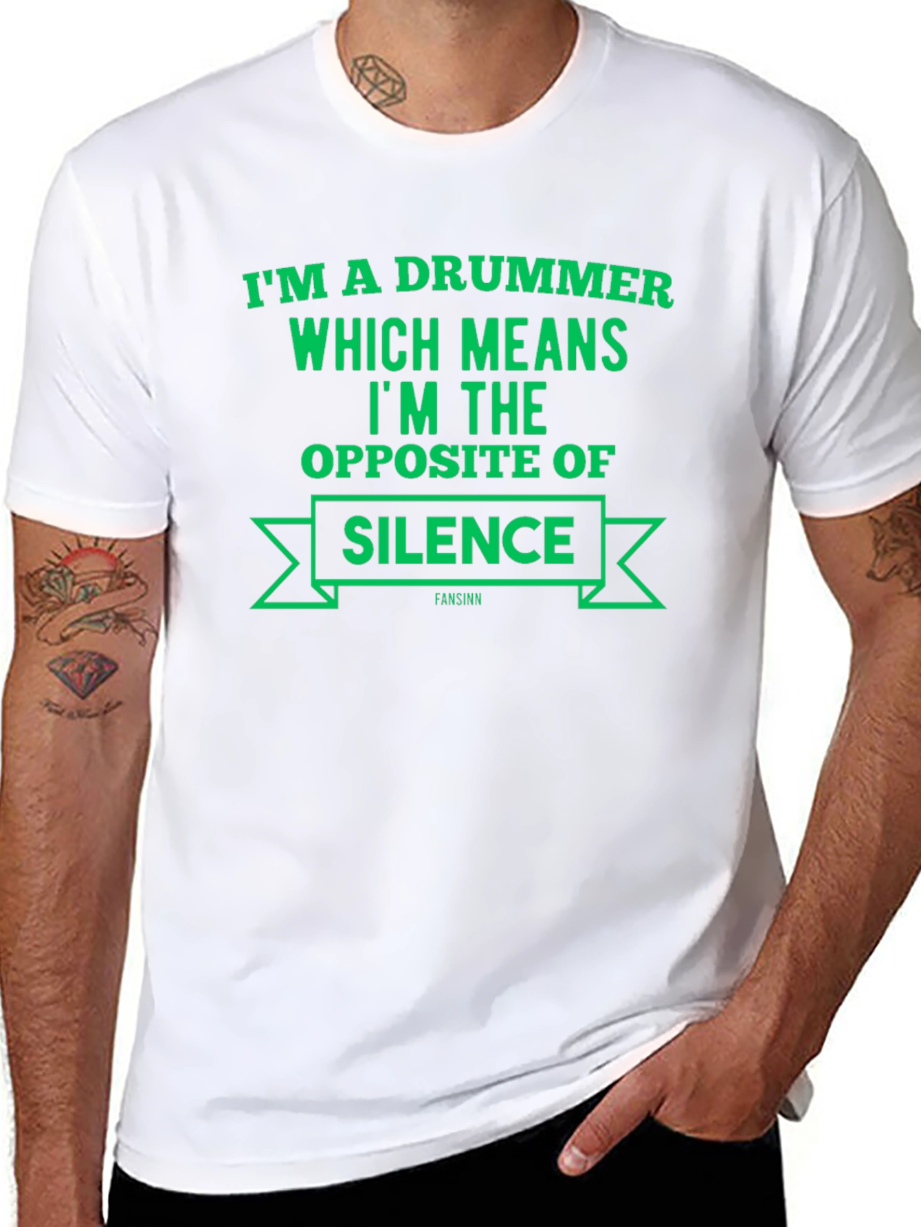 Drummer Opposite of Silence Black T-Shirt