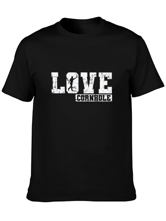 Love Cornhole T-Shirt: Black Graphic Tee for Players