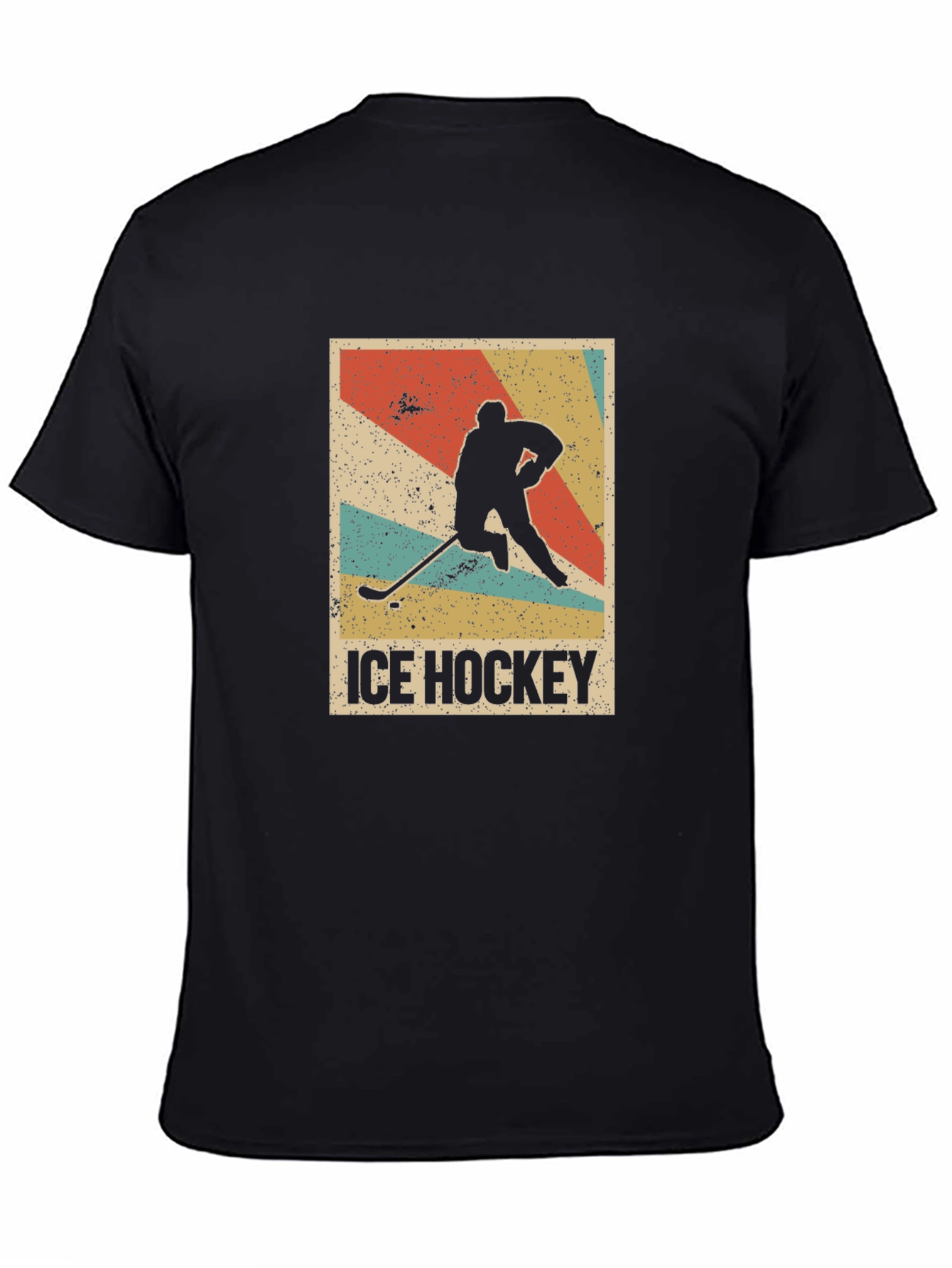 Ice Hockey Retro Style Black T-Shirt