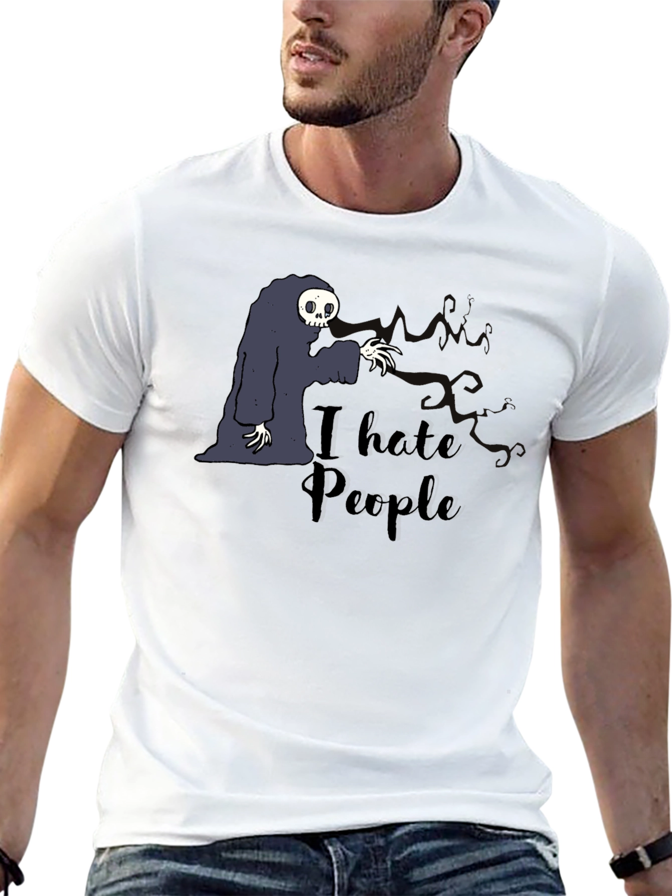 I Hate People T-Shirt - Grim Reaper Funny Tee