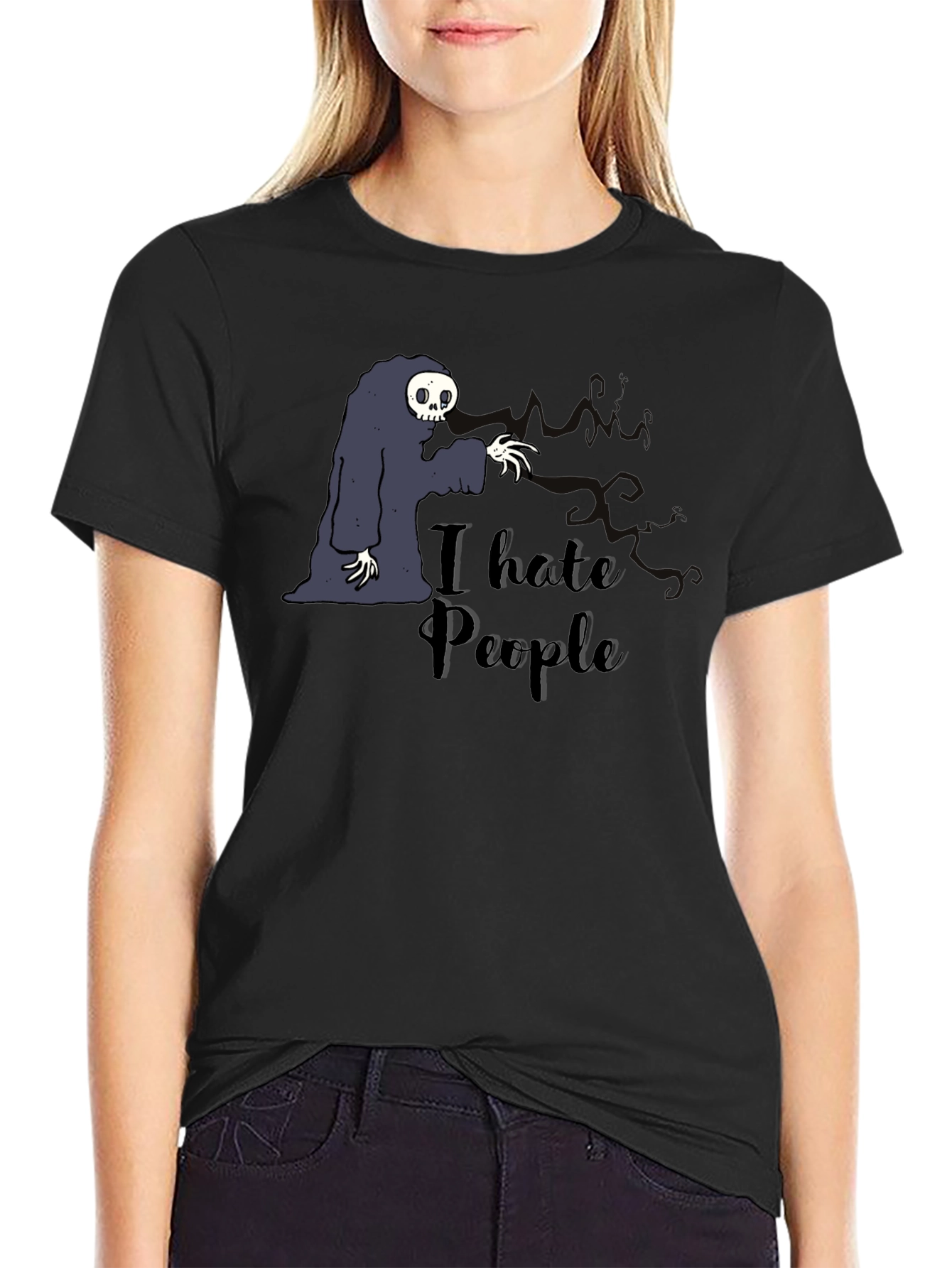 I Hate People T-Shirt - Grim Reaper Funny Tee