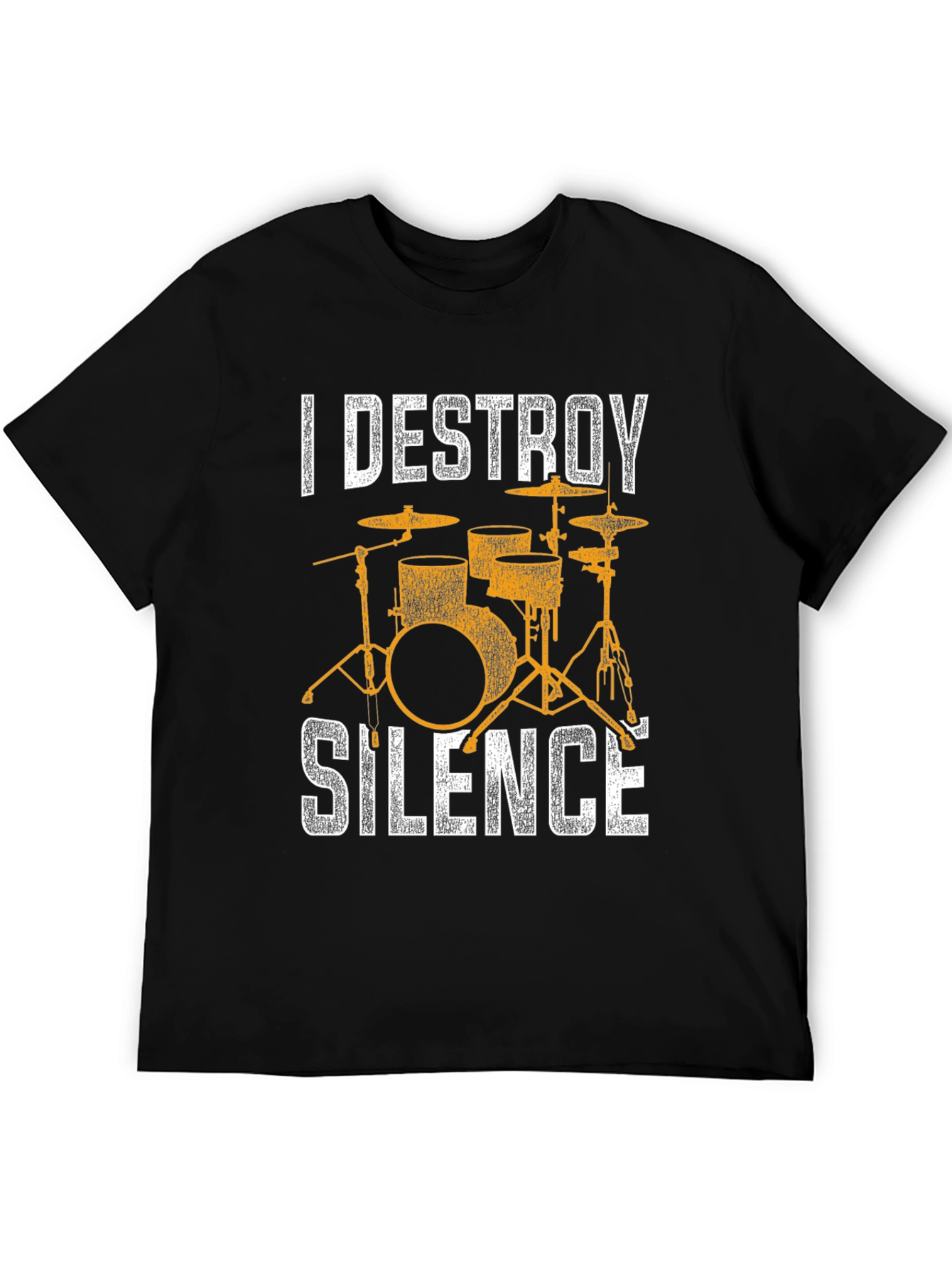 I Destroy Silence T-Shirt - Drum Set Design