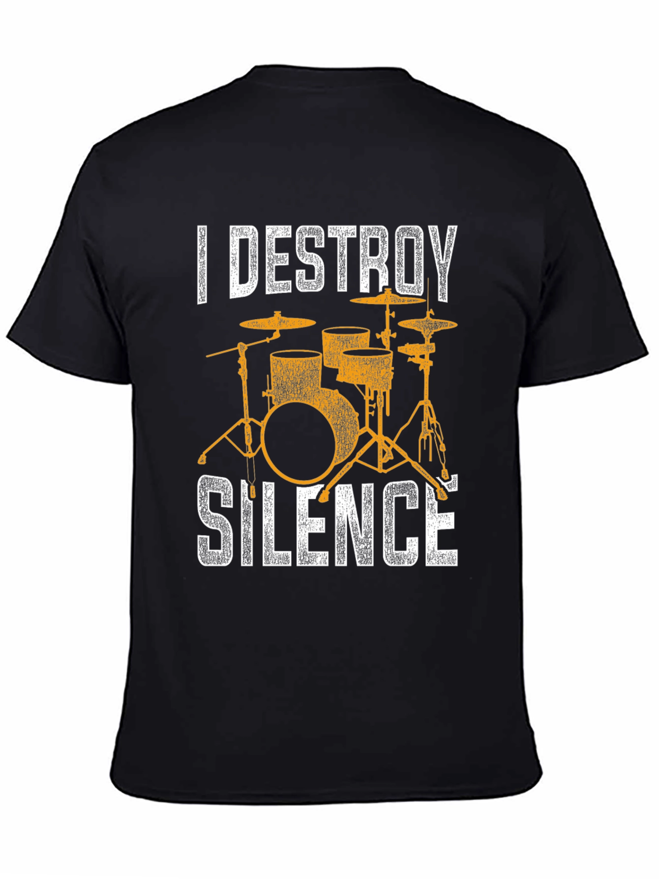 I Destroy Silence T-Shirt - Drum Set Design