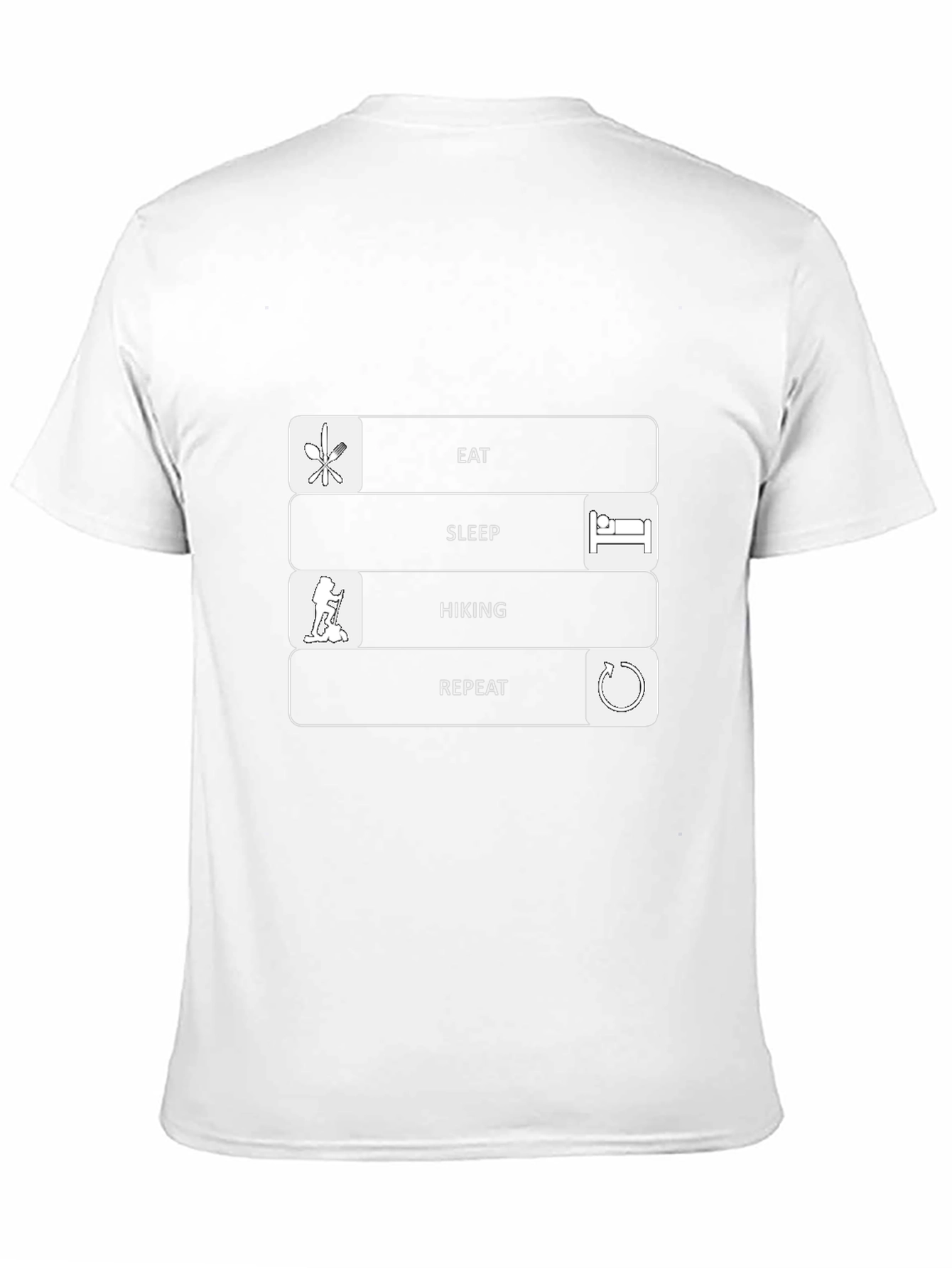Eat Sleep Hiking Repeat Black Graphic T-Shirt