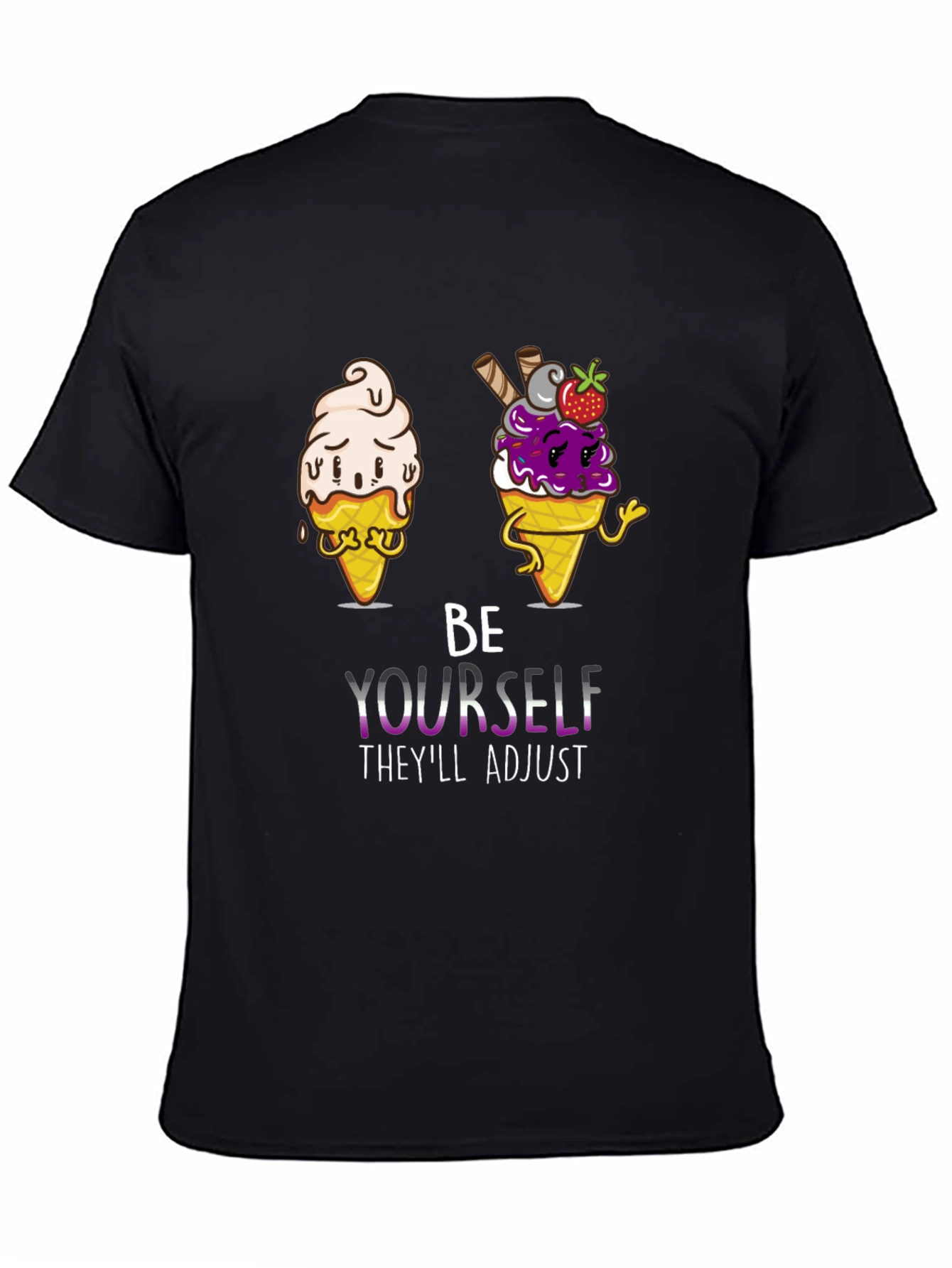 Be Yourself Pride Tee with Ice Cream Cone Design