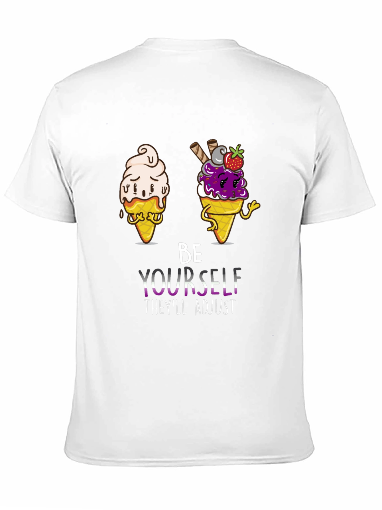 Be Yourself Pride Tee with Ice Cream Cone Design