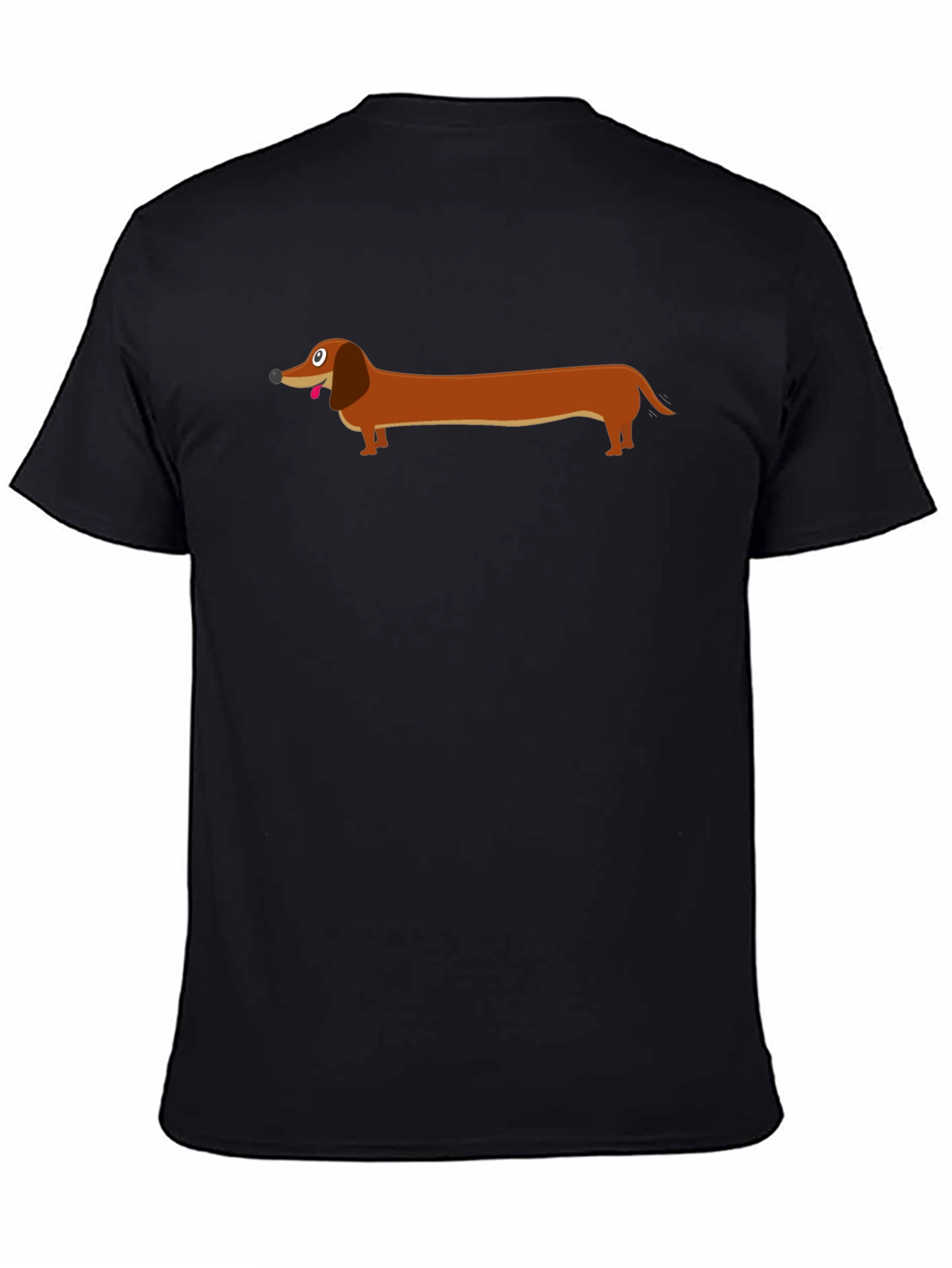 Dachshund Graphic Tee - Black Cotton T-Shirt