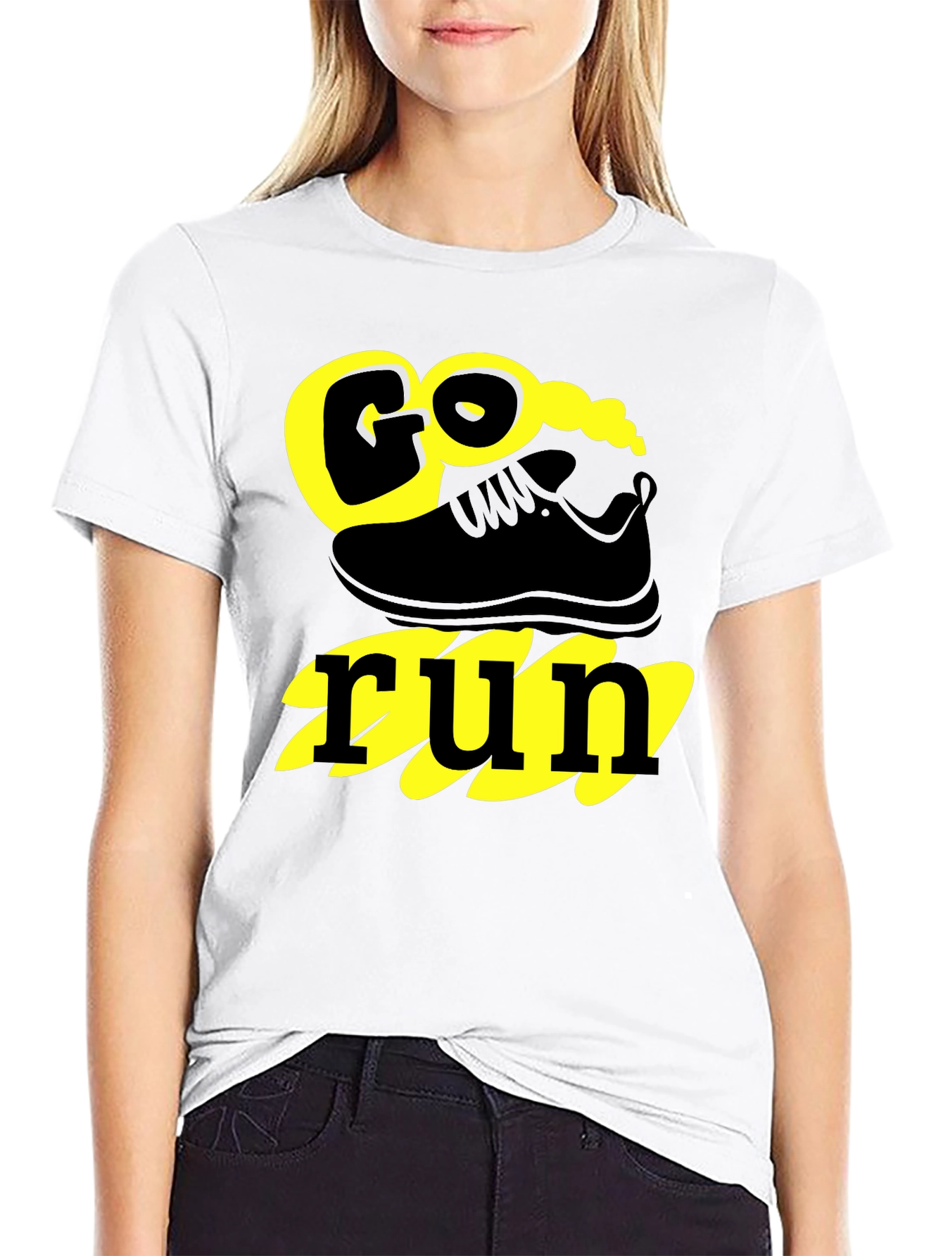 Go Run Graphic T-Shirt - Black