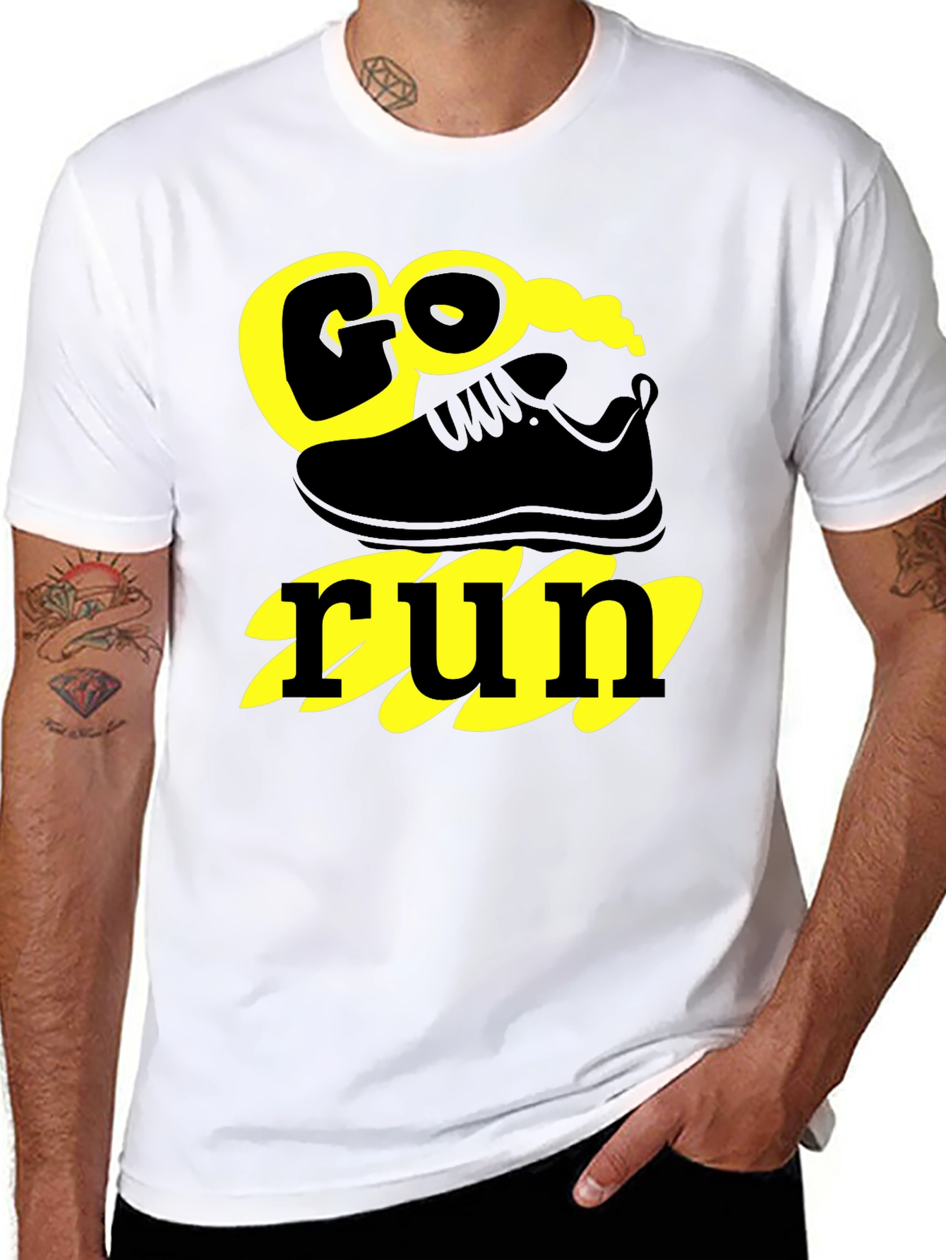 Go Run Graphic T-Shirt - Black