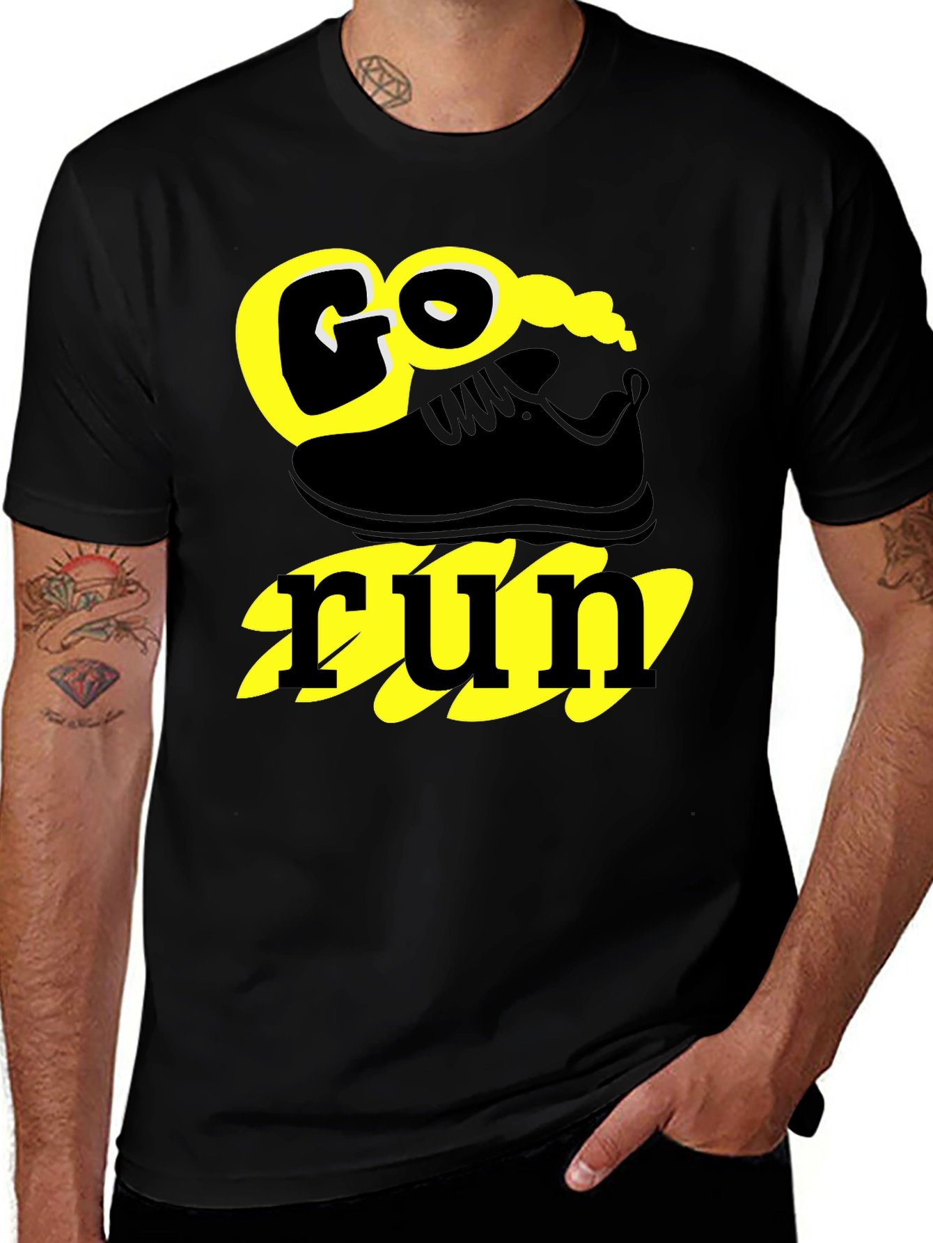 Go Run Graphic T-Shirt - Black
