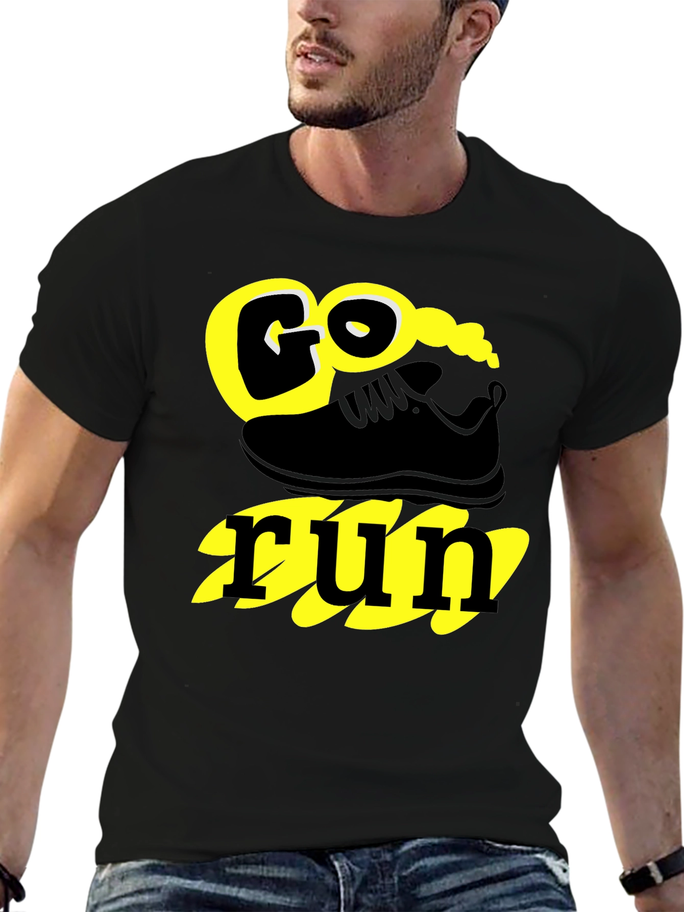 Go Run Graphic T-Shirt - Black