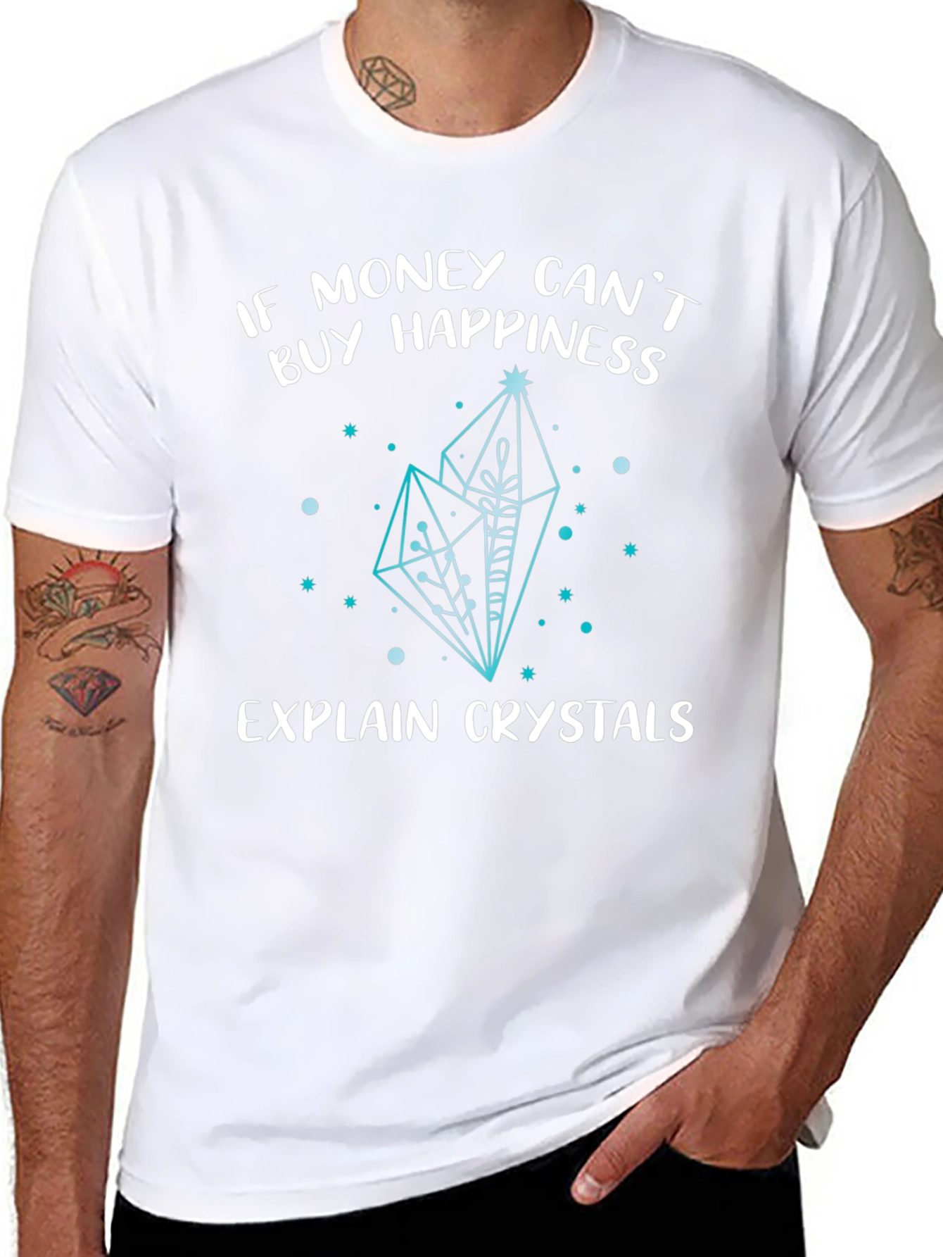 Crystals Happiness Graphic Tee Shirt