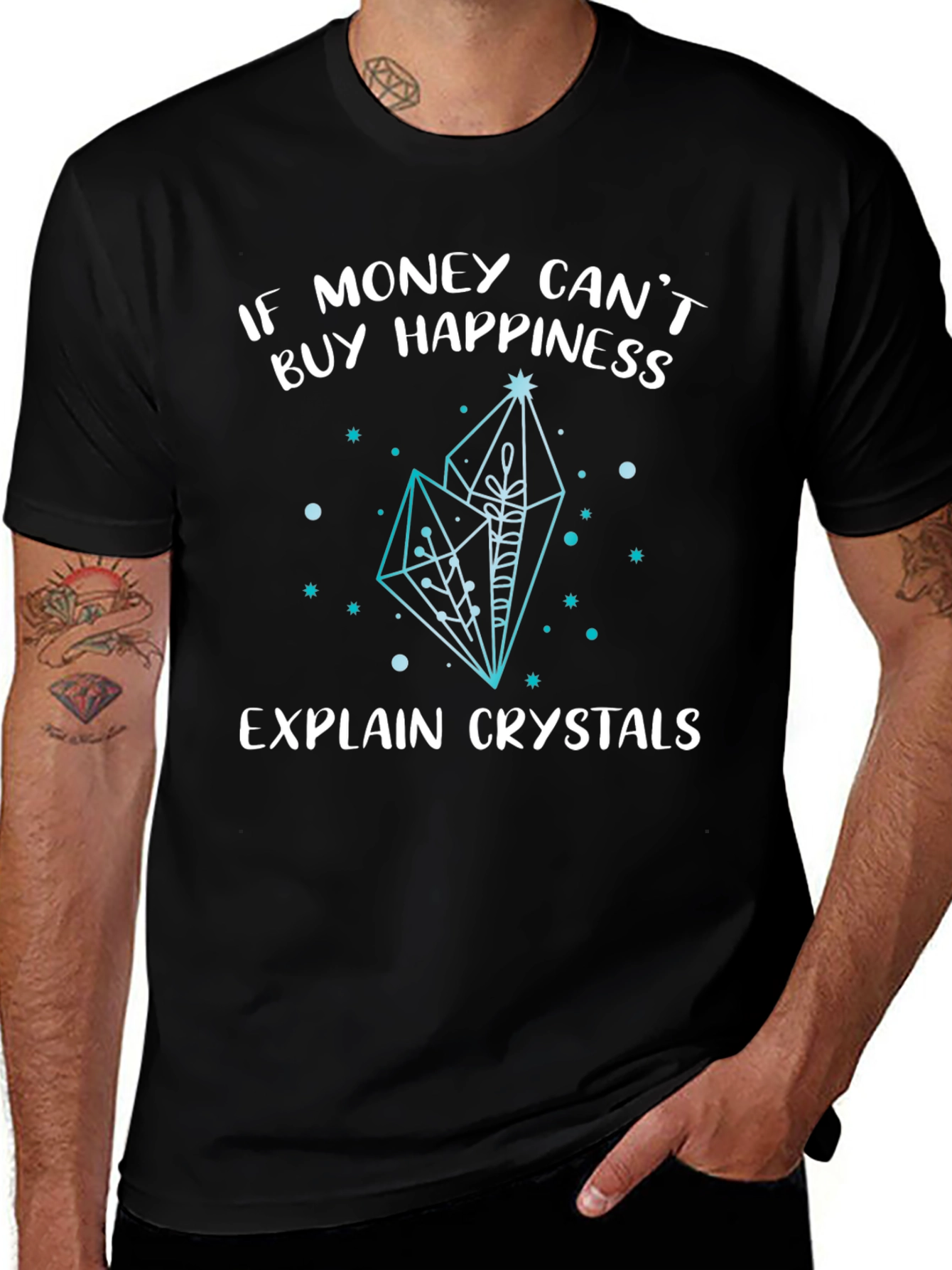 Crystals Happiness Graphic Tee Shirt