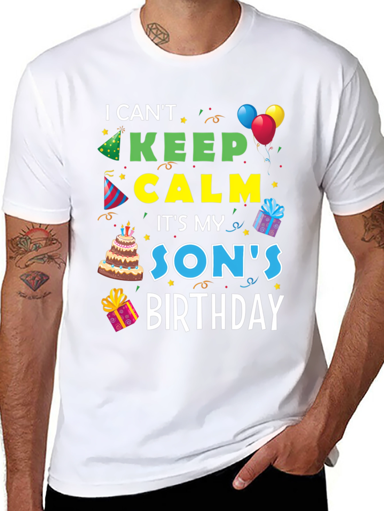 I Cant Keep Calm Its My Sons Birthday T-Shirt