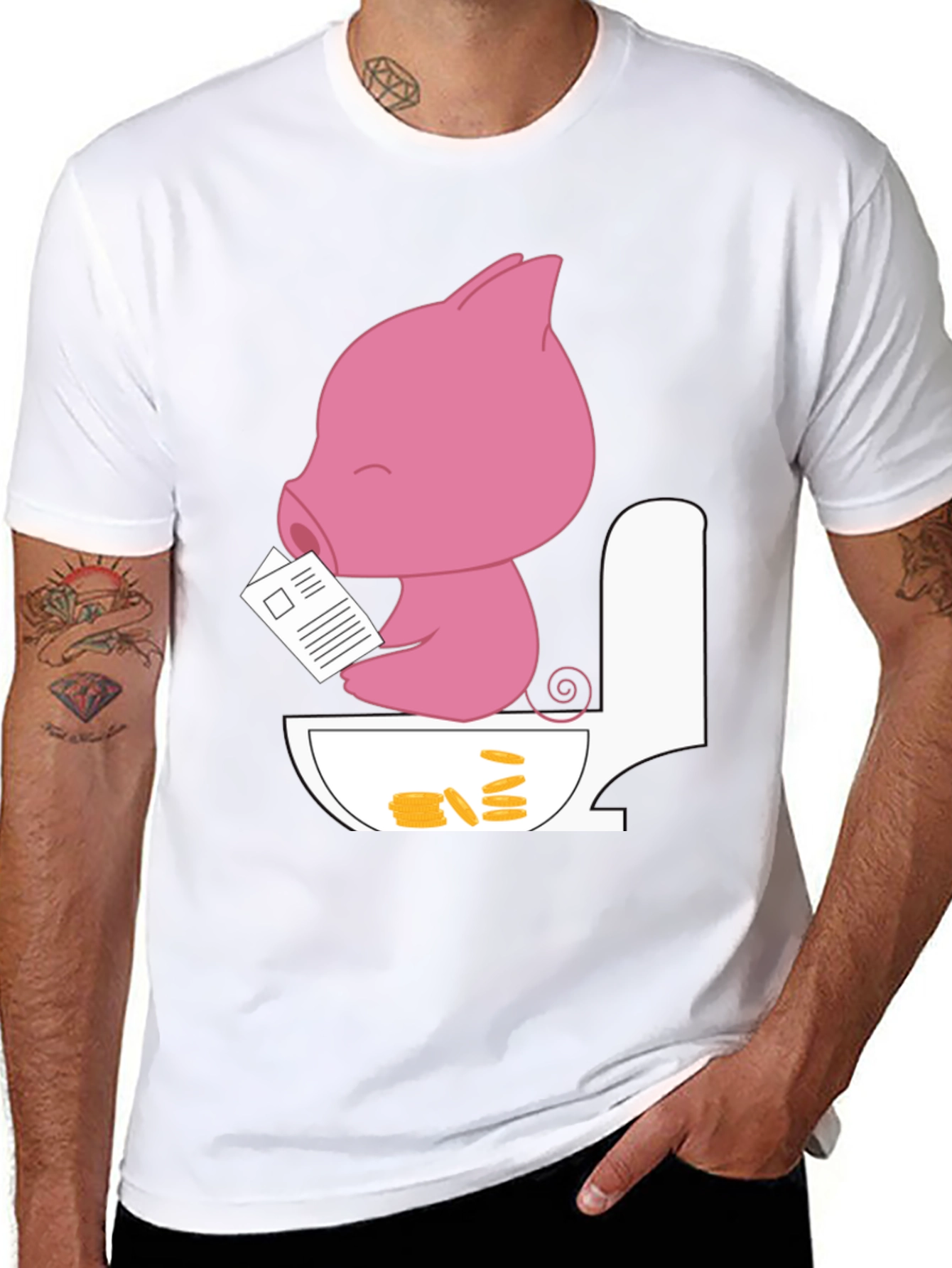 Funny Pig Toilet T-Shirt