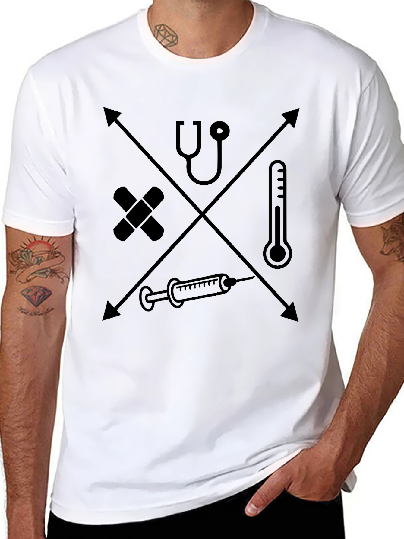 Medical Icon Graphic Tee - Black