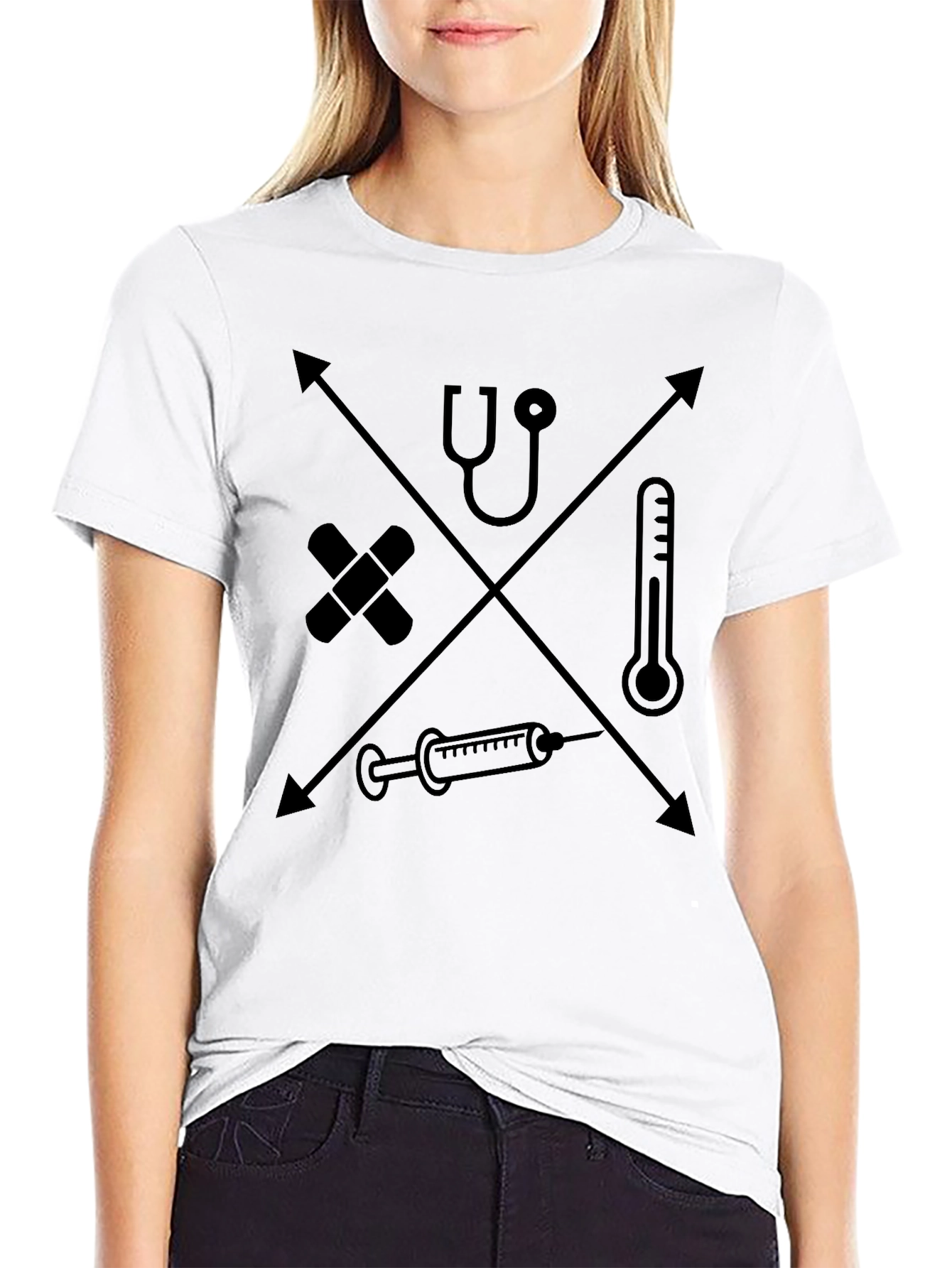 Medical Icon Graphic Tee - Black