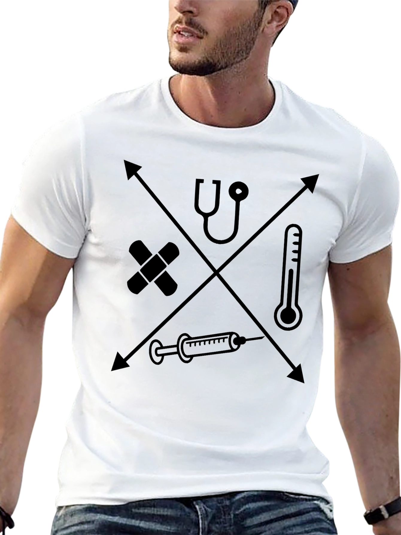 Medical Icon Graphic Tee - Black