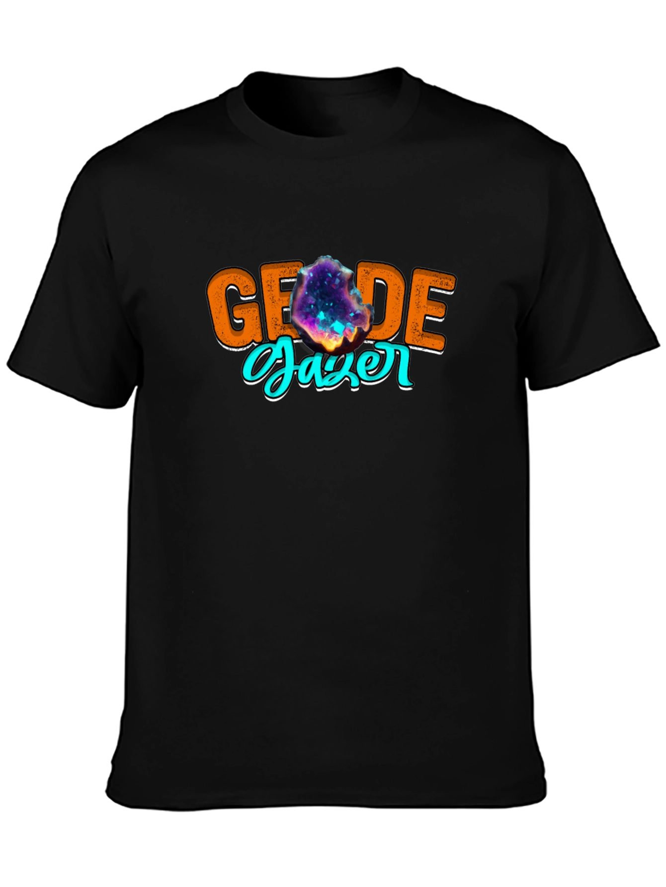 Geode Gazer Graphic Tee - Black Cotton T-Shirt