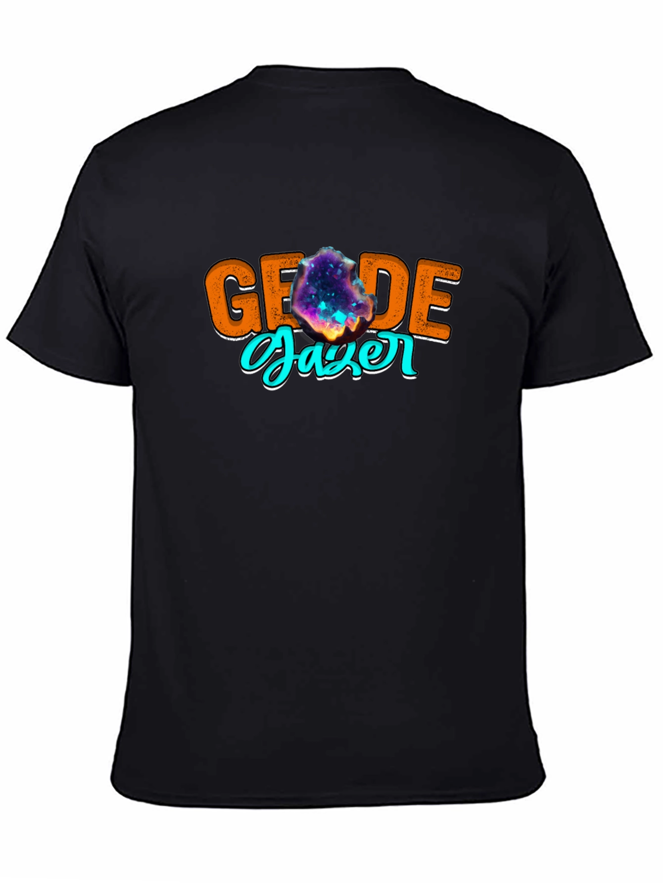 Geode Gazer Graphic Tee - Black Cotton T-Shirt