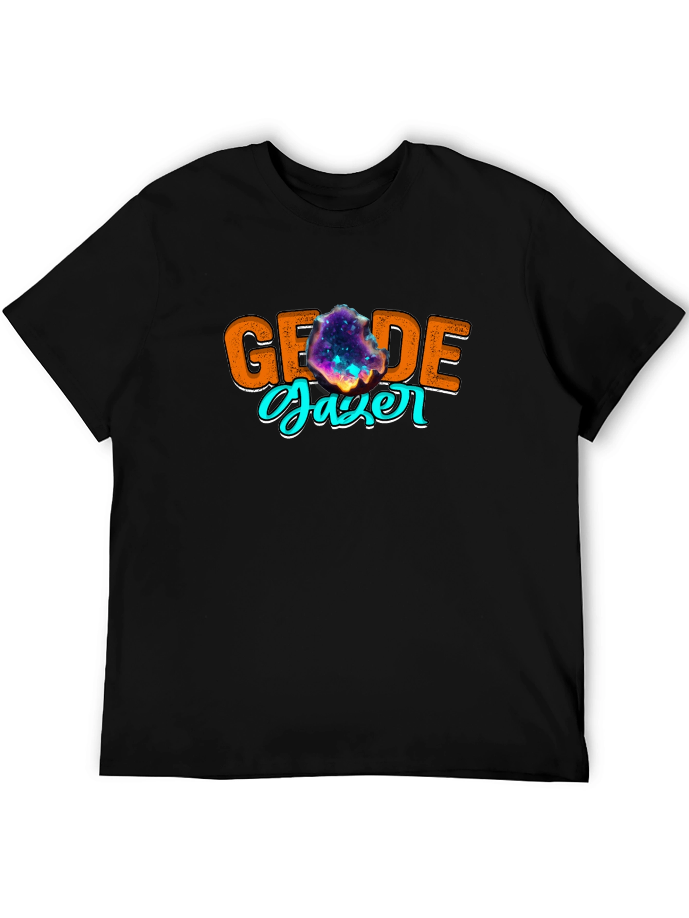 Geode Gazer Graphic Tee - Black Cotton T-Shirt