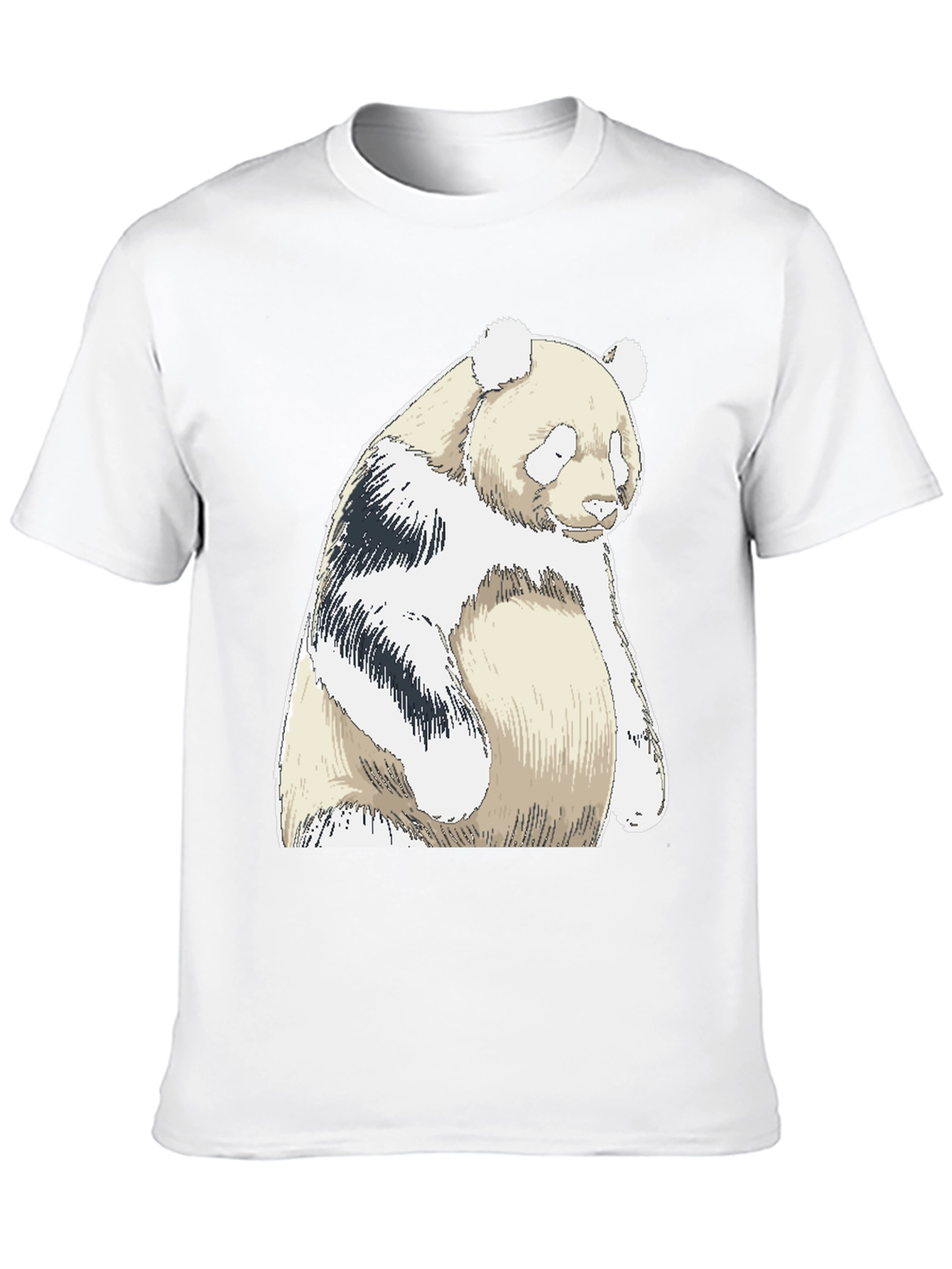 Panda Bear Graphic Tee - Black Cotton Blend