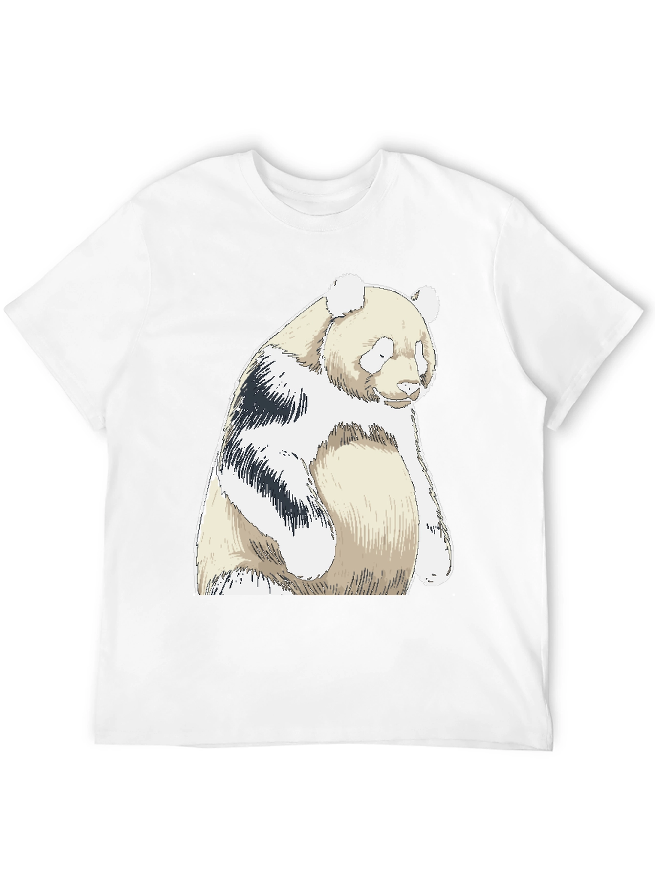 Panda Bear Graphic Tee - Black Cotton Blend