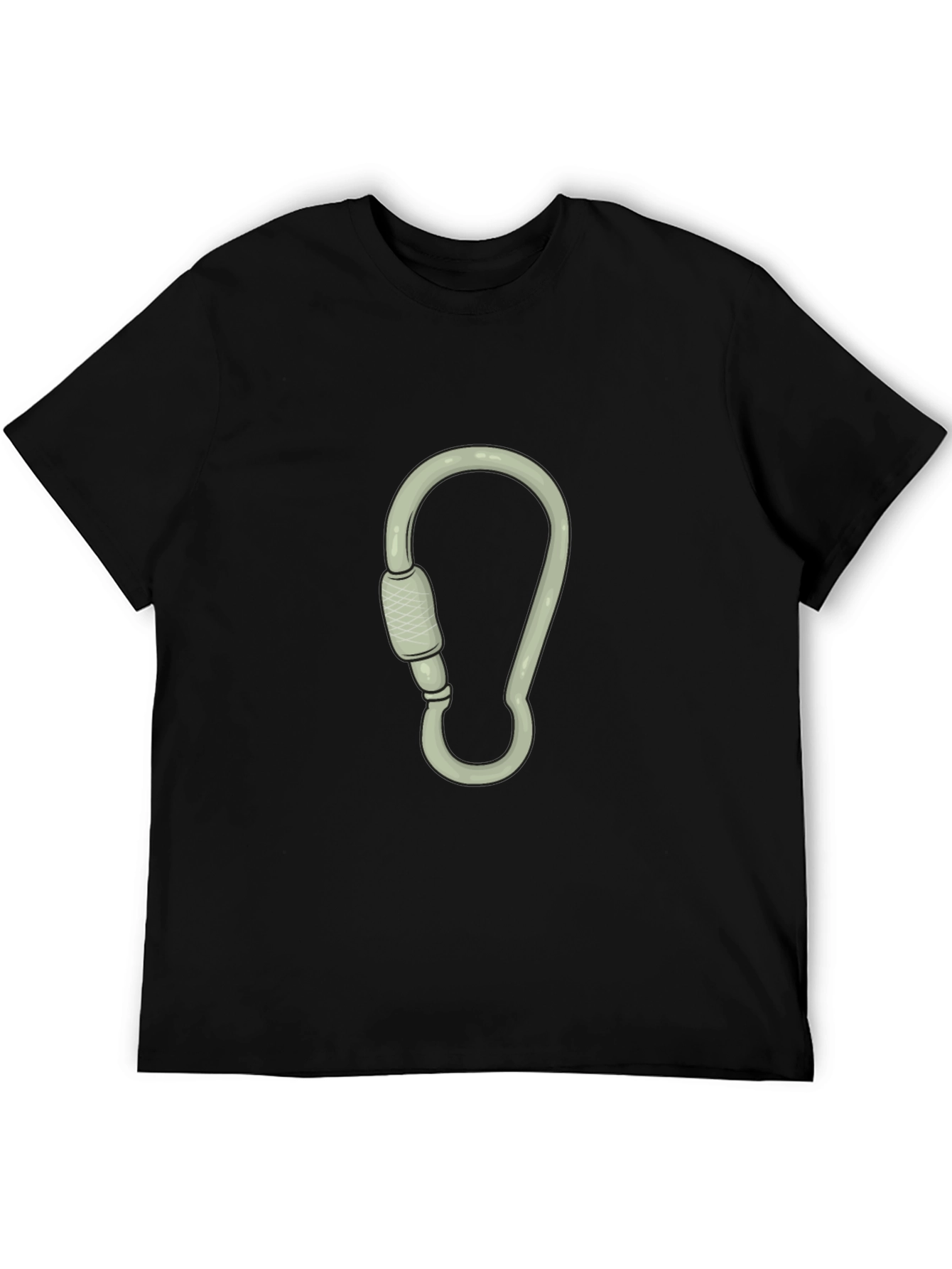 Black T-Shirt with Carabiner Graphic