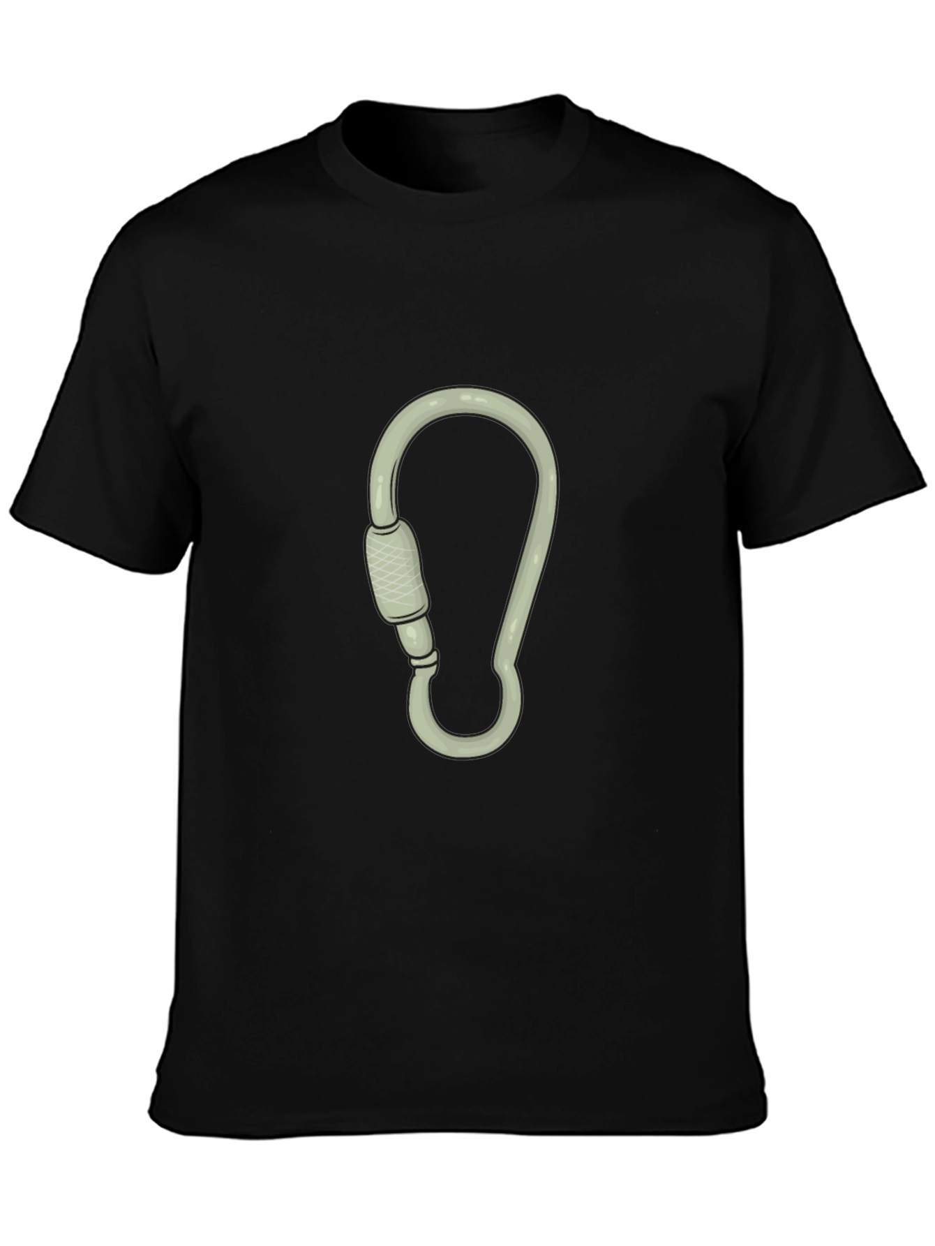 Black T-Shirt with Carabiner Graphic