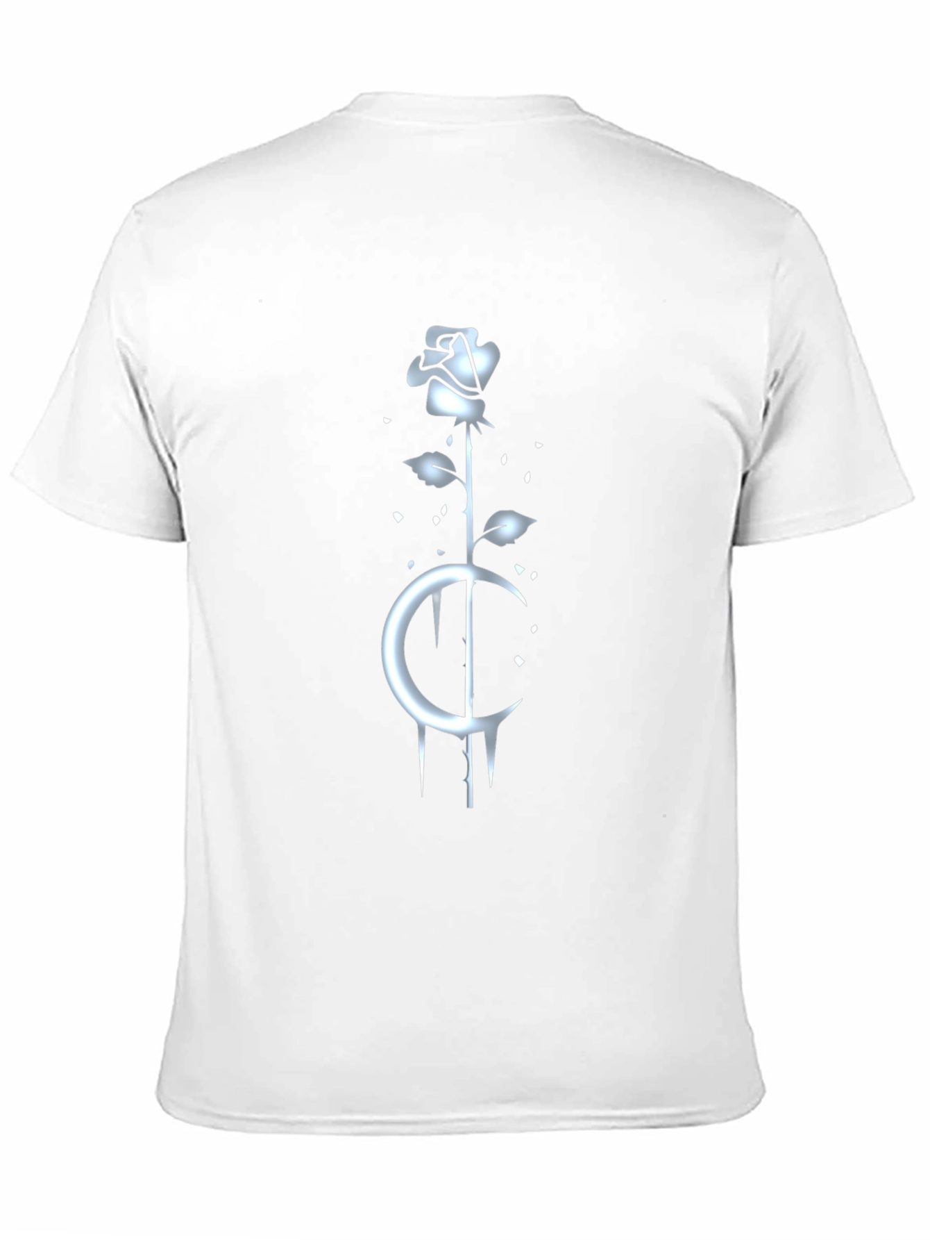 Rose and Moon Graphic Tee - Black