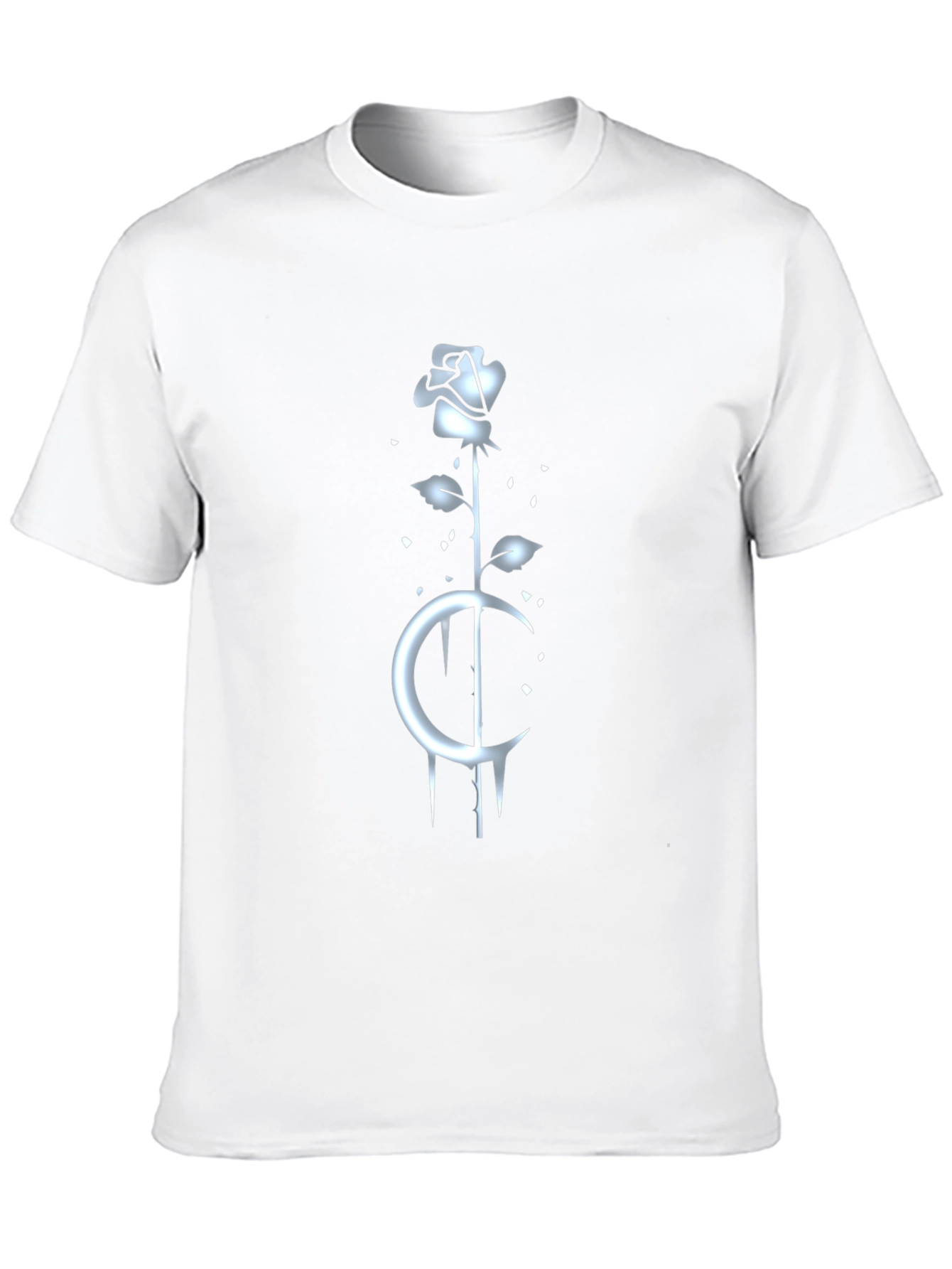Rose and Moon Graphic Tee - Black